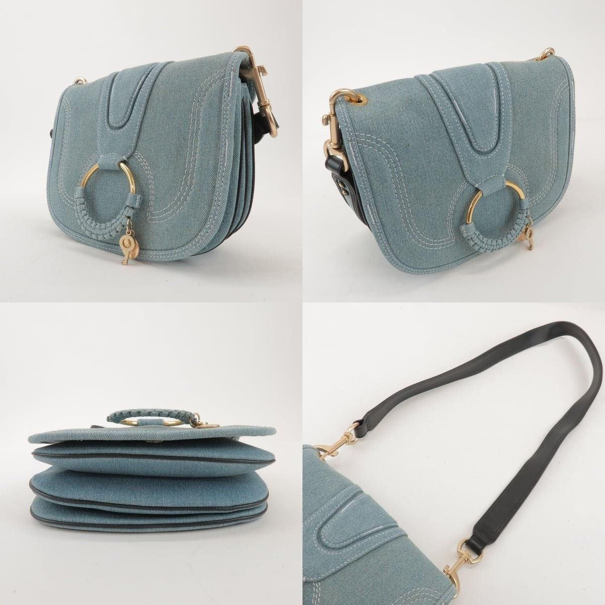 Chloe See by Chloe Hana Denim Shoulder Bag Blue Size ONE SIZE - 3 Thumbnail