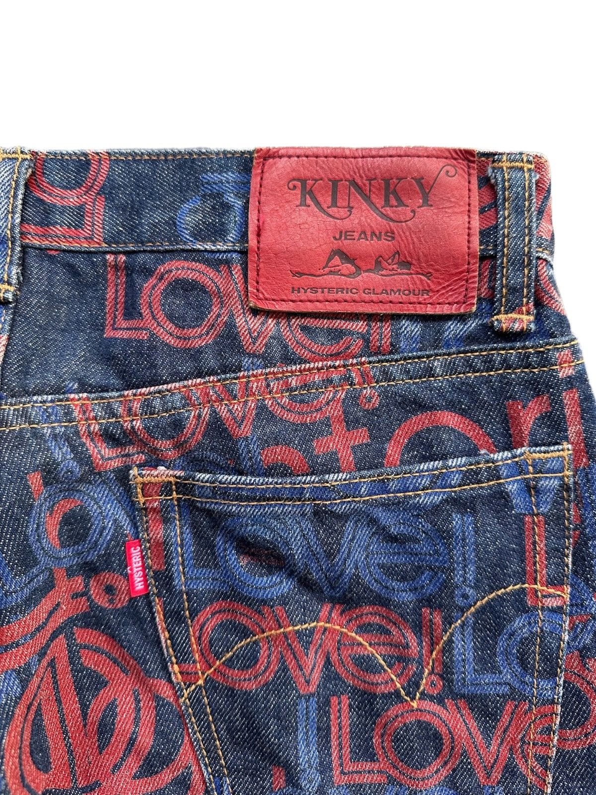 Hysteric Glamour 💥Rare Vintage Hysteric Glamour Overprint Love Hysteric Jeans Size US 29 - 11 Thumbnail