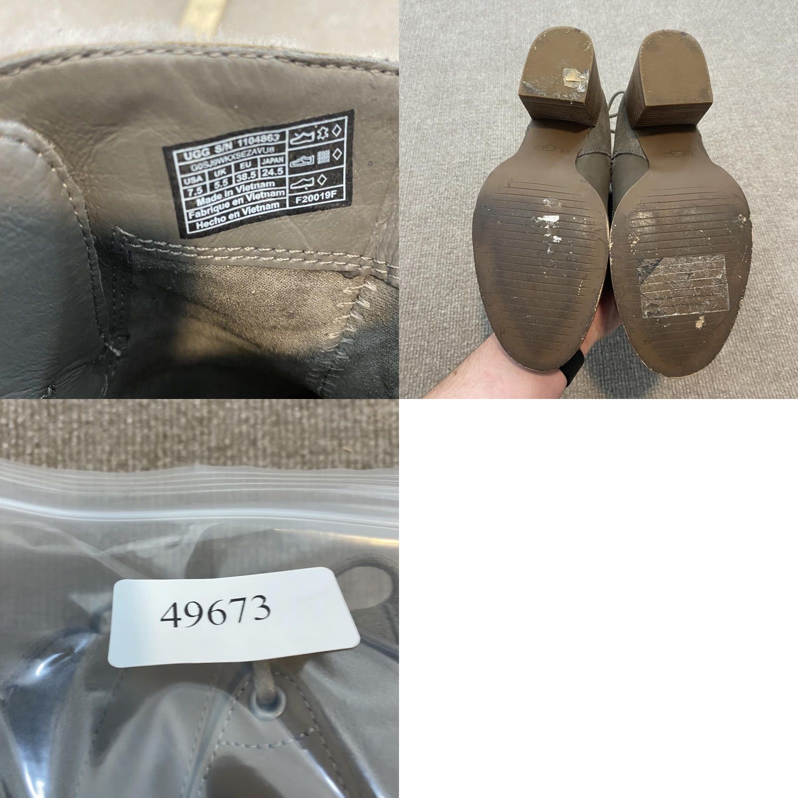 Ugg UGG Boots Womens Size 7.5 Gray Suede Shearling Lined Ankle Block Heel 1104863 Size US 8 / IT 38 - 8 Thumbnail