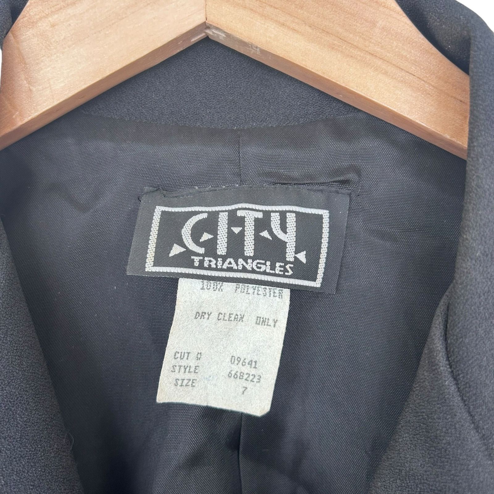 Vintage Vintage City Triangles Black Blazer Leopard Piping Sz S Size S / US 4 / IT 40 - 3 Thumbnail