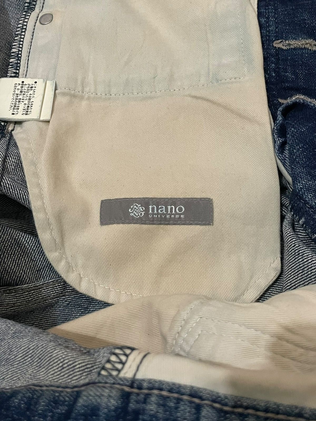 Number (N)ine Vintage Nano Universe Button Fly Blue Wash Loose Taper Jeans Size US 32 / EU 48 - 11 Thumbnail