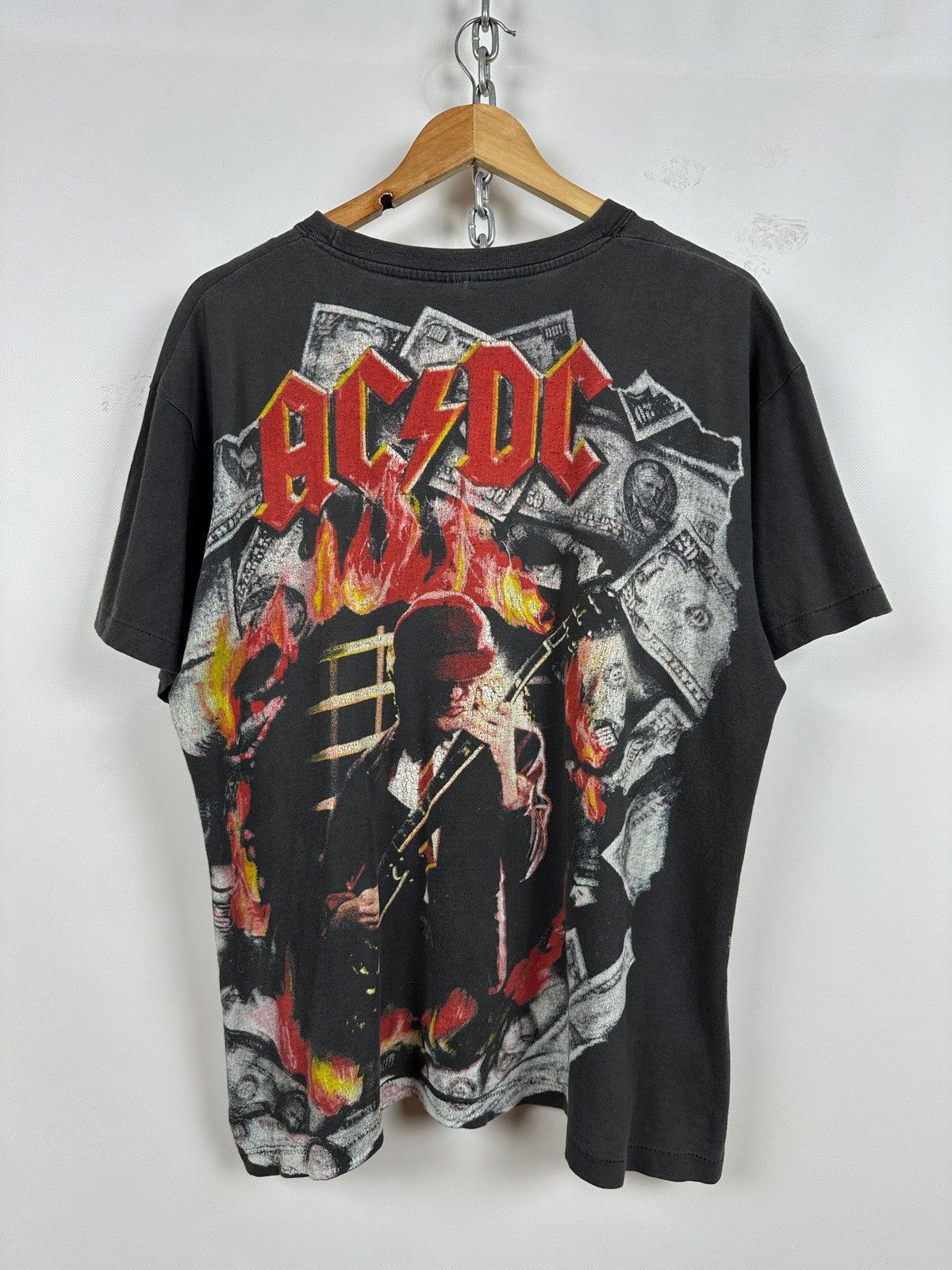 AC/DC Vintage AC/DC All Over Print Rare T-Shirt Size US XL / EU 56 / 4 - 2 Thumbnail