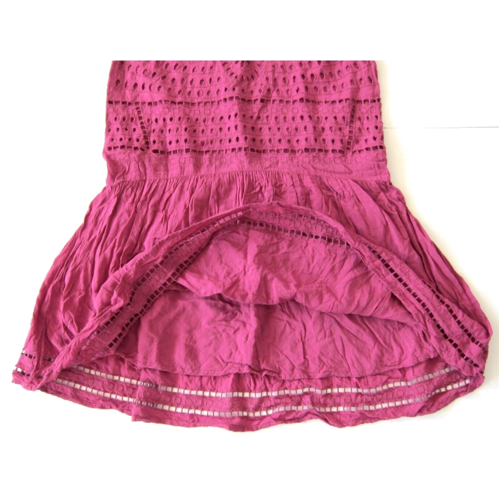 Vintage Ecote' 100% Rayon Pink Embroidered Tunic Sheath Tank Dress Small Size S / US 4 / IT 40 - 7 Thumbnail