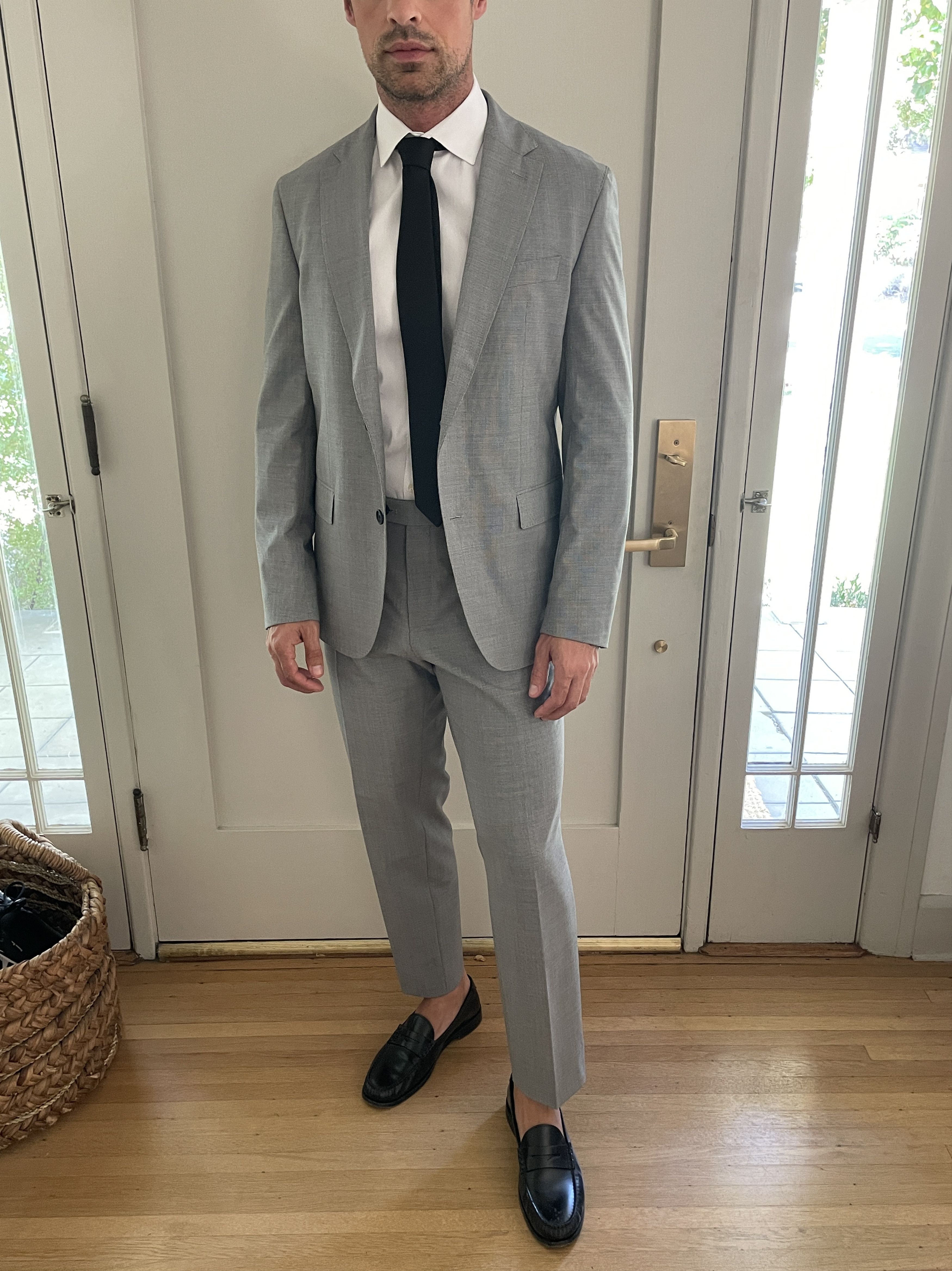 Hugo Boss Slim-Fit Suit in Micro-Patterned Preformance-Stretch Cloth Size 42R - 1 Thumbnail