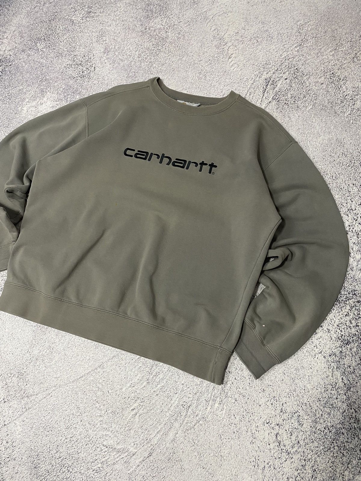 Carhartt × Vintage Vintage Carhartt Big Logo Faded Oversize Sweatshirt Size US L / EU 52-54 / 3 - 2 Thumbnail