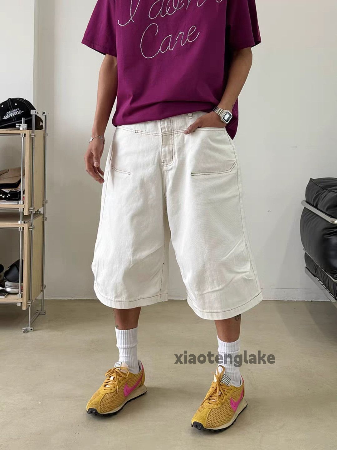 Vintage Unisex utility loose baggy skate hiphop cargo shorts Size US 30 / EU 46 - 3 Thumbnail