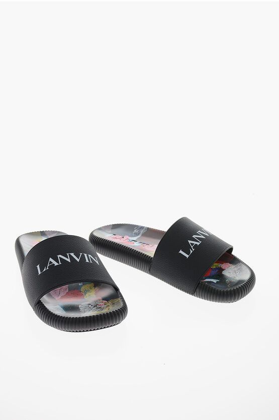 Lanvin o1y0125 Logo Slippers in Black Size US 6 / EU 39 - 4 Thumbnail