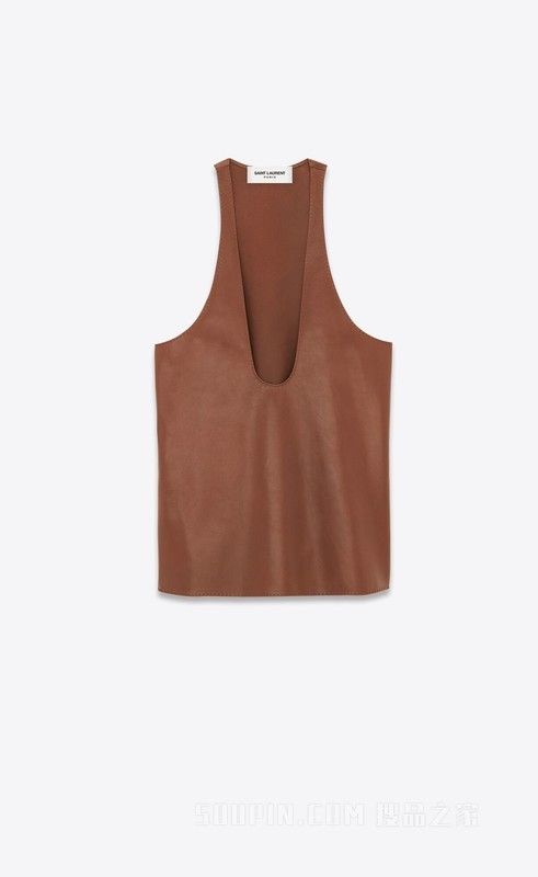 tank top in shiny lambskin