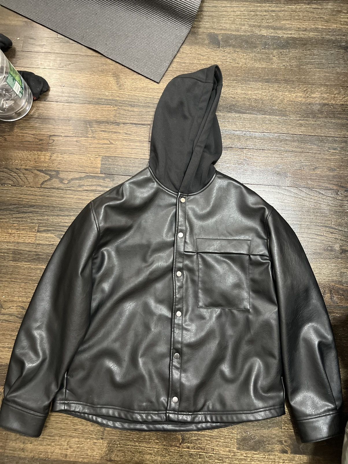 Zara Leather hooded jacket Size US L / EU 52-54 / 3 - 1 Thumbnail