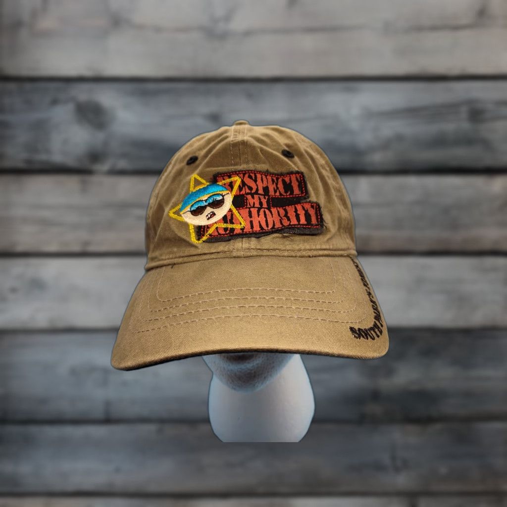 Vintage VINTAGE Anoma South Park Respect My Authority Eric Cartman Y2K Khaki Strapback Hat Size US M / EU 48-50 / 2 - 1 Thumbnail