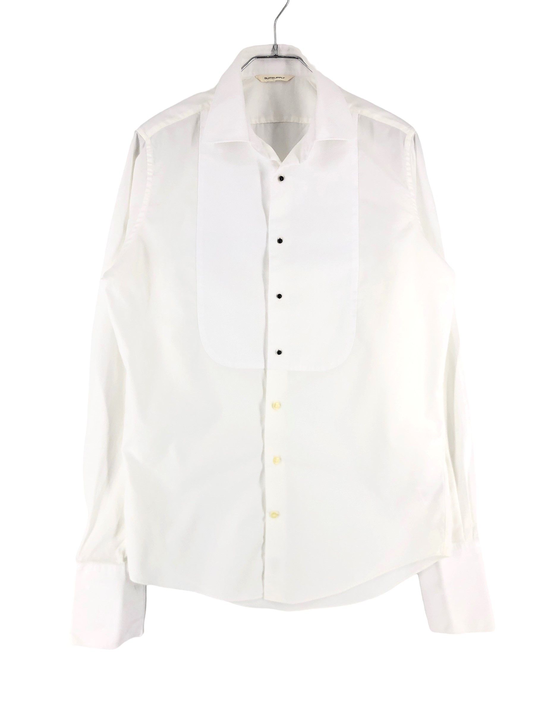 Cotton White Formal Solid Slim Fit Shirt Size L