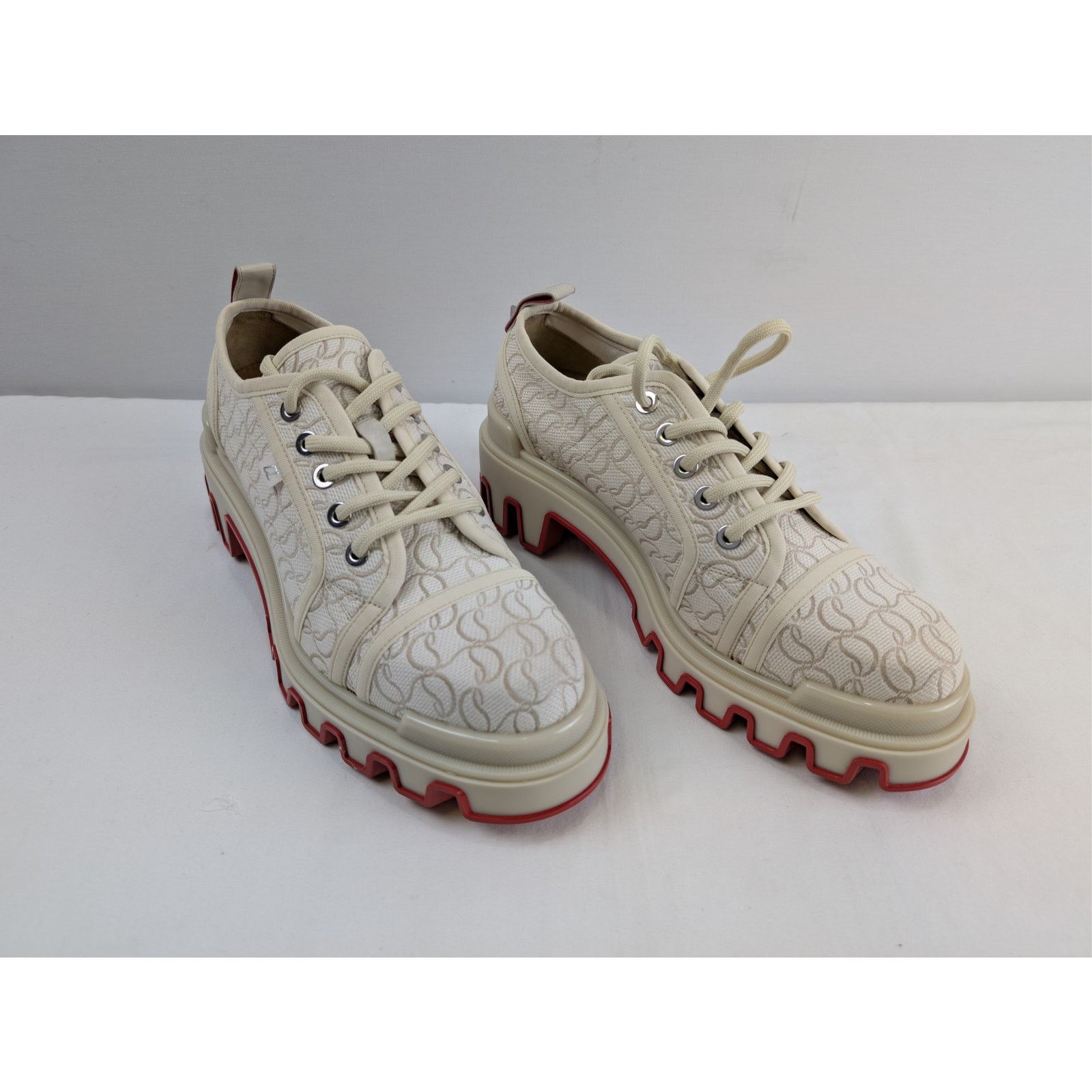Christian Louboutin o1rshd1 Panamic Dune jacquard-logo Derby shoe Boots natural Size US 12 / EU 45 - 6 Thumbnail