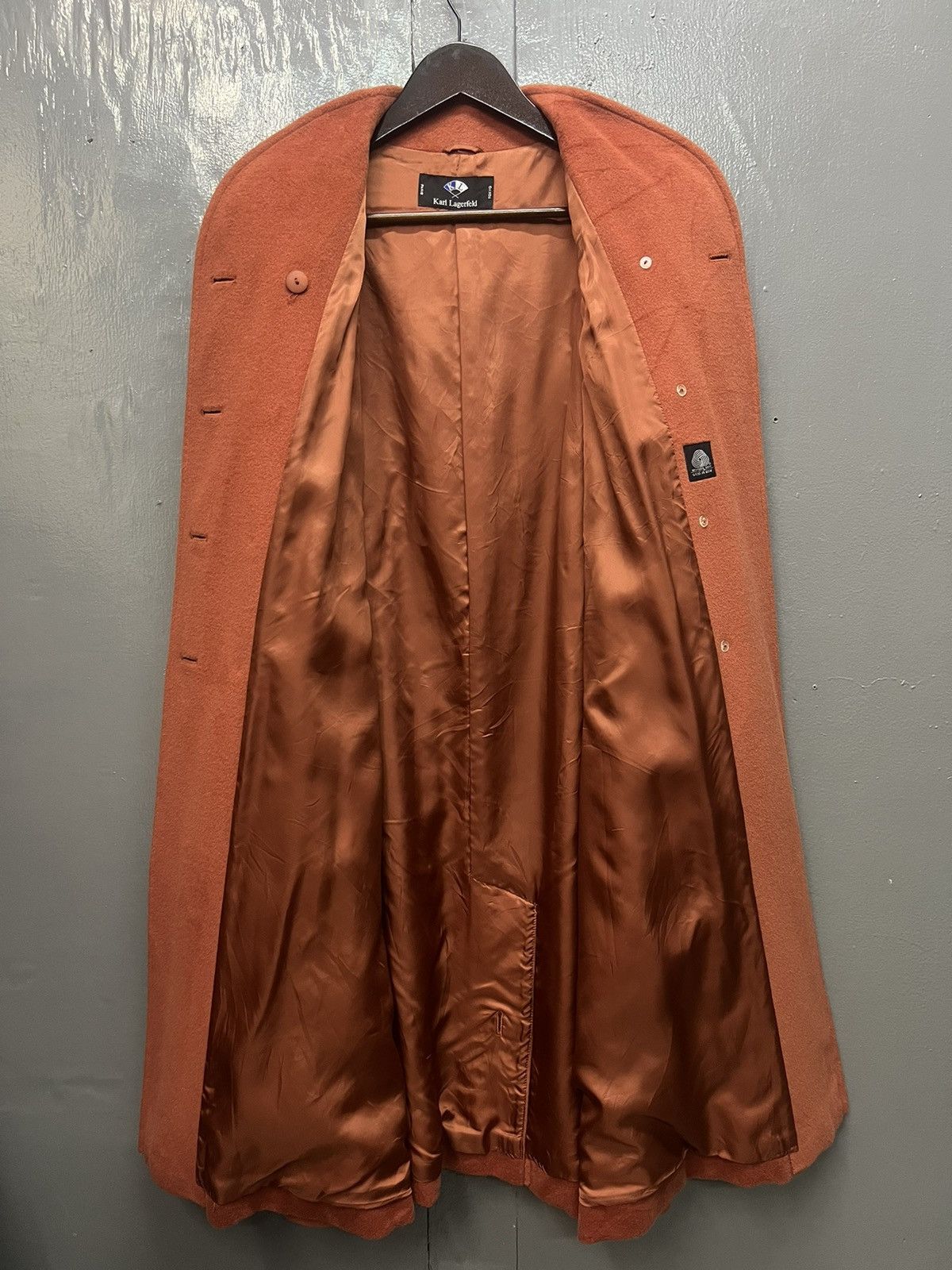 Karl Lagerfeld KARL LAGERFELD ORANGE WOOL LONG COAT Size XL / US 12-14 / IT 48-50 - 8 Thumbnail