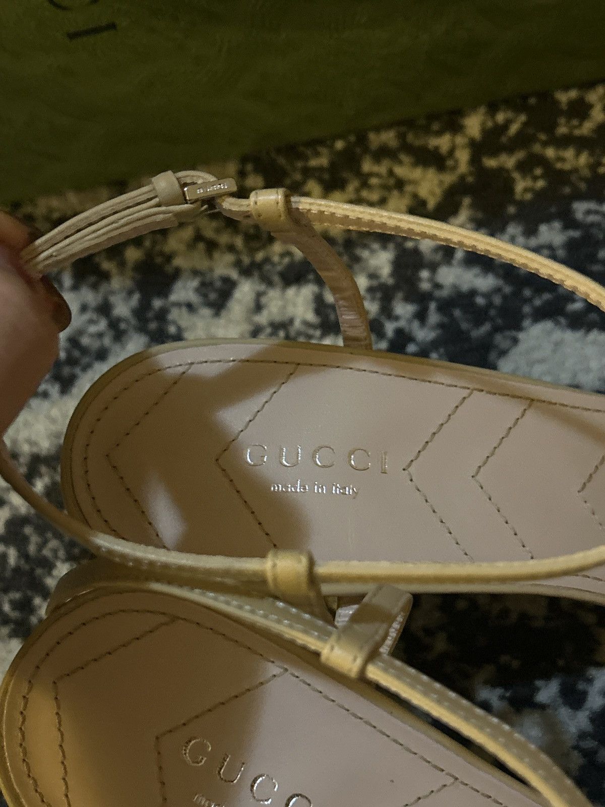 Gucci Gucci Double G T-Bar Leather Pumps Wheat Size US 10.5 / IT 40.5 - 7 Thumbnail