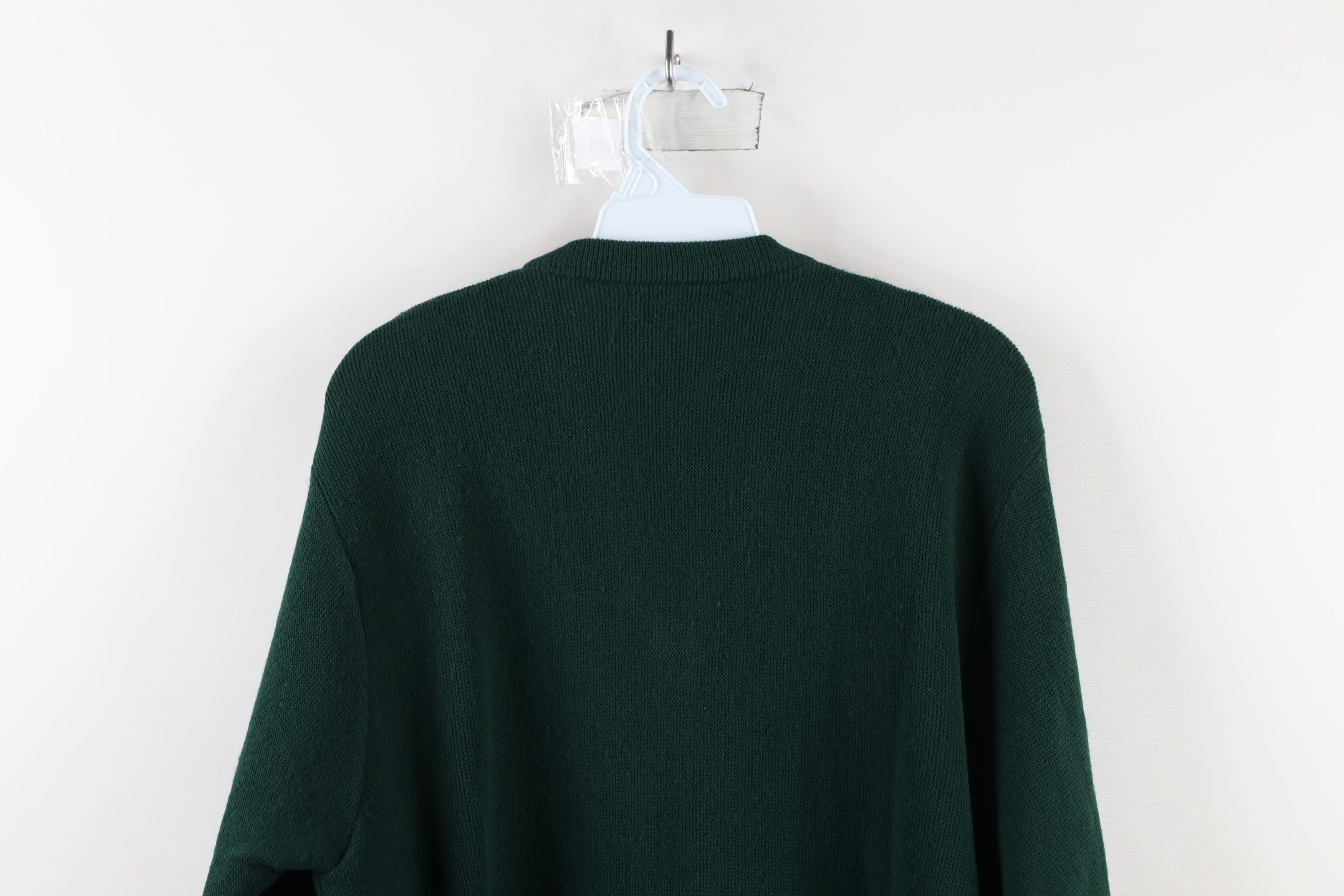 Vintage Vintage 90s Streetwear Knit V-Neck Sweater Hunter Green USA Size US S / EU 44-46 / 1 - 7 Thumbnail
