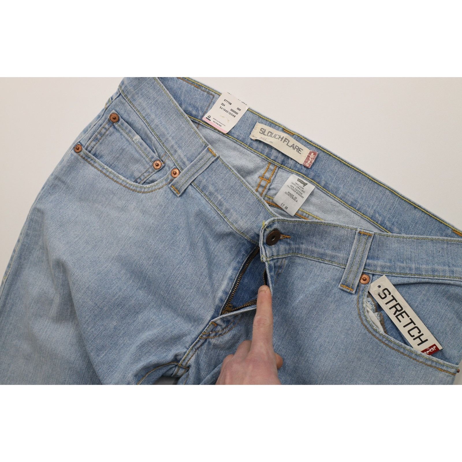 Levi's Deadstock Vintage Y2K Levis 527 Babydoll Slouch Flare Jeans Size 38" / US 16 / IT 52 - 7 Thumbnail