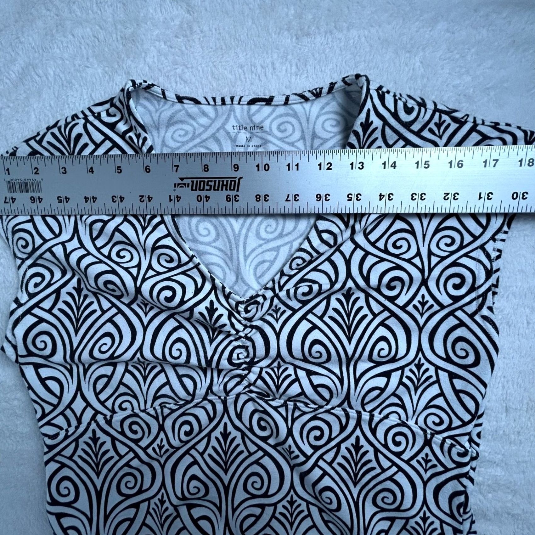 Vintage Title Nine Womens Cap Sleeve Black & White Printed Active Dress Medium Stretch Size M / US 6-8 / IT 42-44 - 5 Thumbnail
