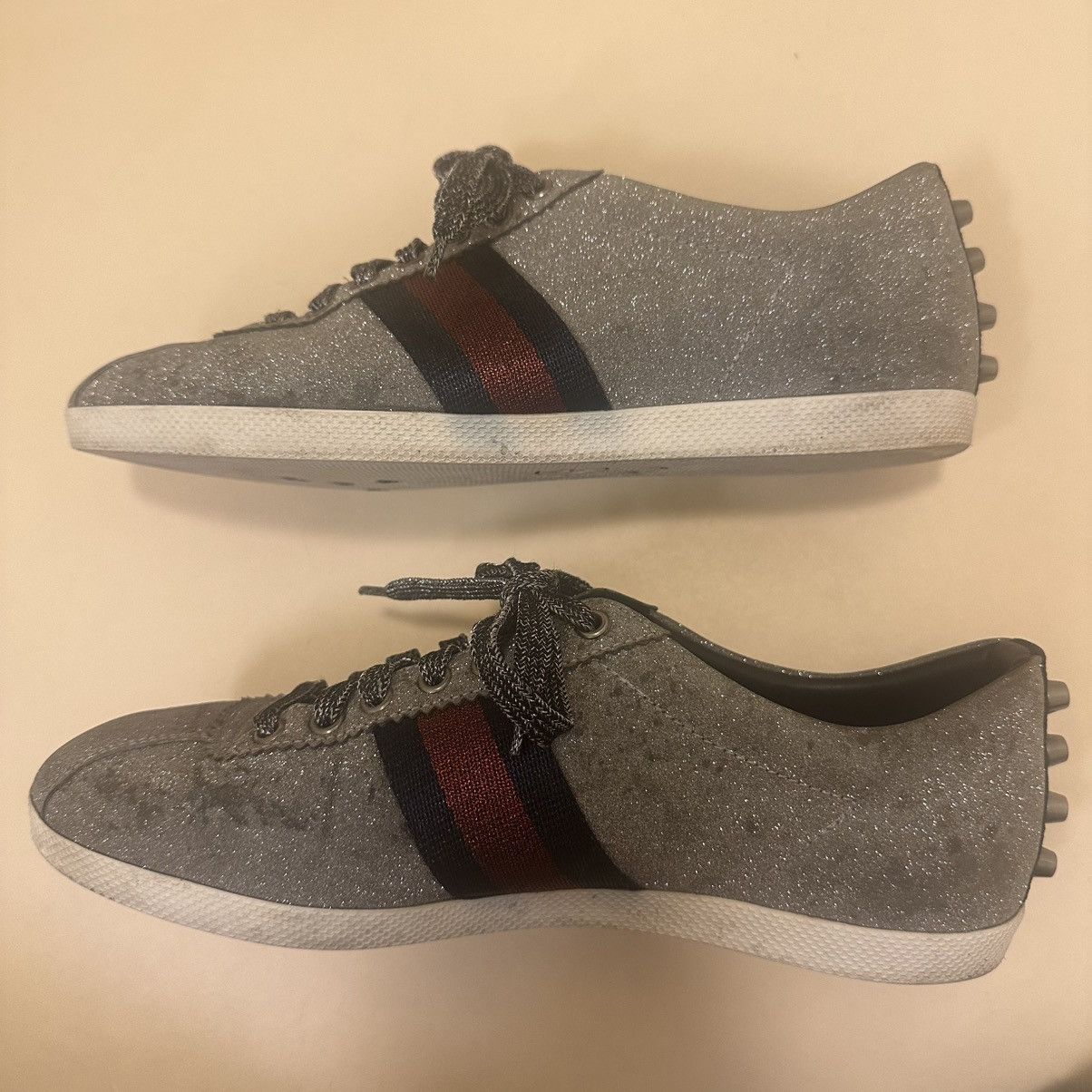 Gucci Gucci Silver Glitter Sparkle Crystal Sneakers 8 9.5 10 9 Size US 9.5 / EU 42-43 - 4 Thumbnail