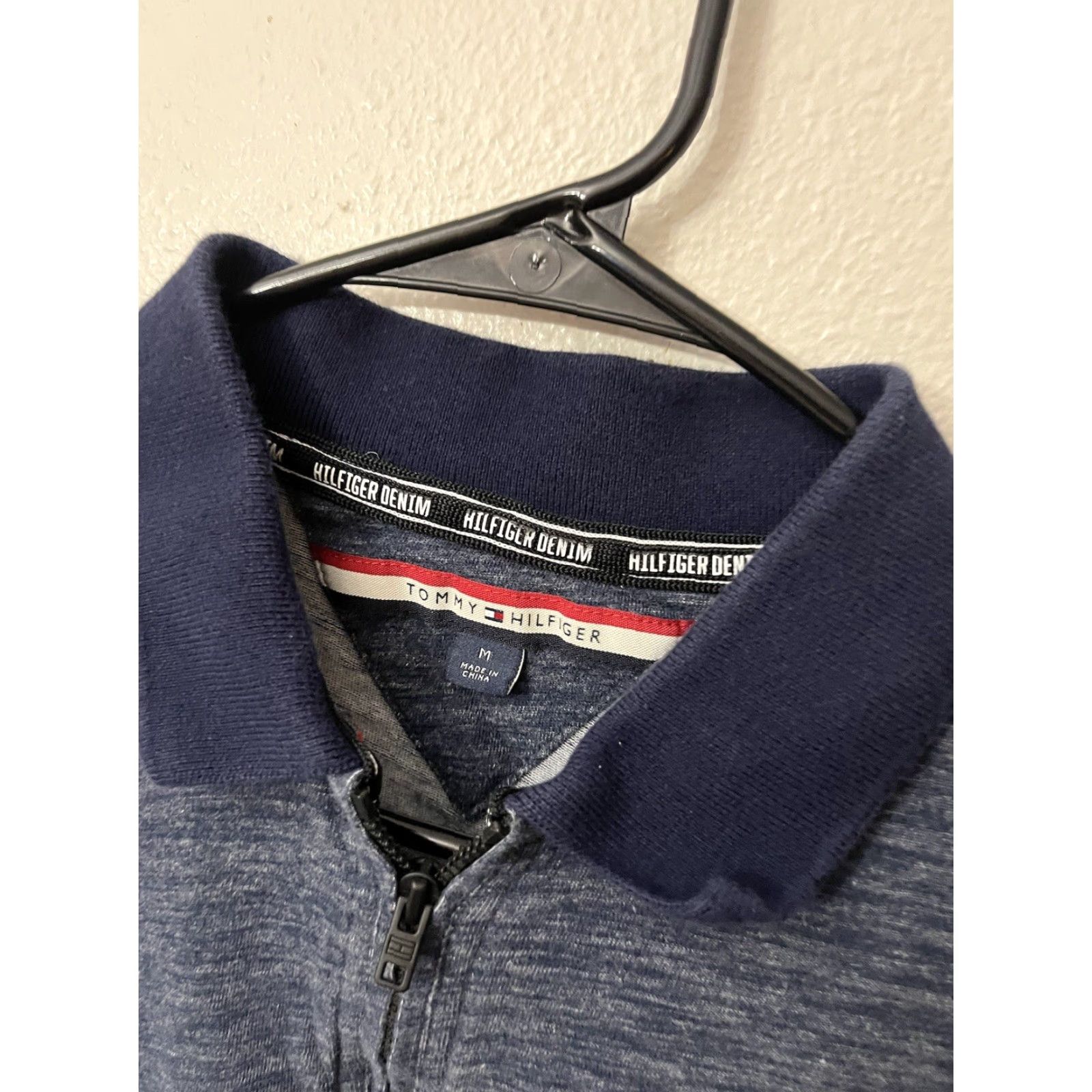 Tommy Hilfiger Vintage Tommy Hilfiger Denim 1/4 zip Short Sleeve Polo Shirt Blue Size M Size US M / EU 48-50 / 2 - 2 Thumbnail