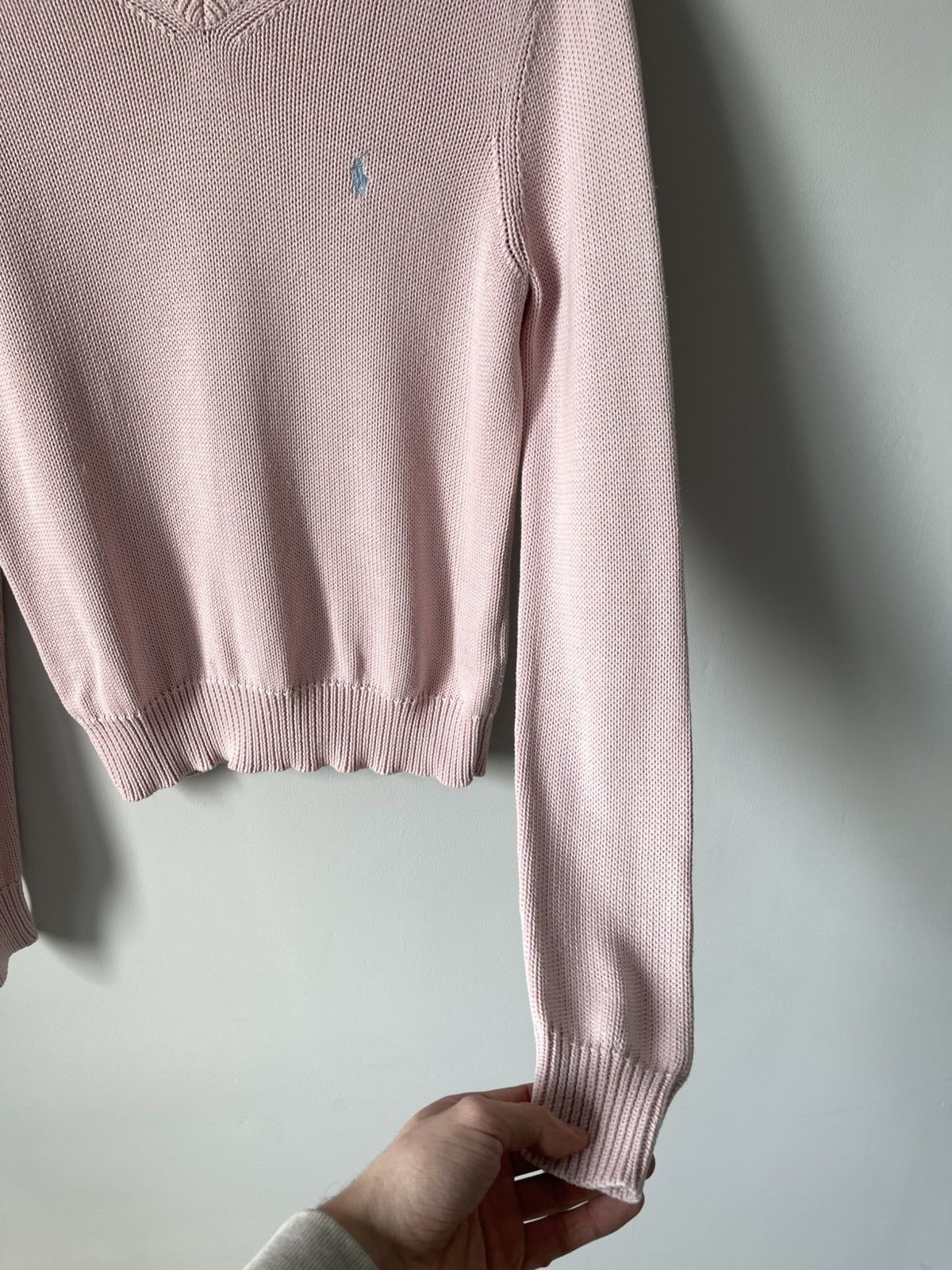 Ralph Lauren Vintage Ralph Lauren 90's Light Pink Cotton Knitted Sweater Size L / US 10 / IT 46 - 10 Thumbnail