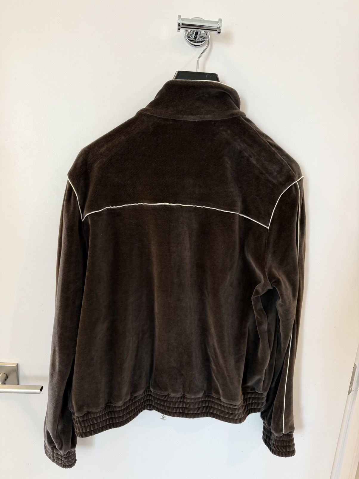 Celine × Hedi Slimane Celine Cotton-Blend Brown Velour Track Jacket - M Size US M / EU 48-50 / 2 - 4 Thumbnail
