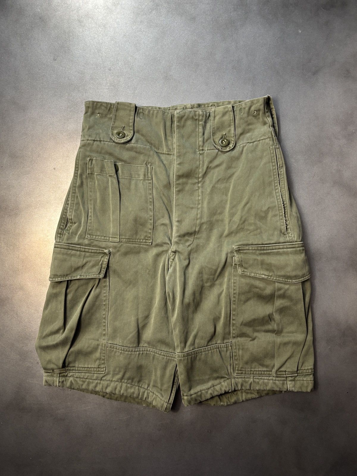 Vintage 1960s Vintage Dutch Military Cargo Shorts Heavy Duty Utility Size US 26 / EU 42 - 1 Thumbnail