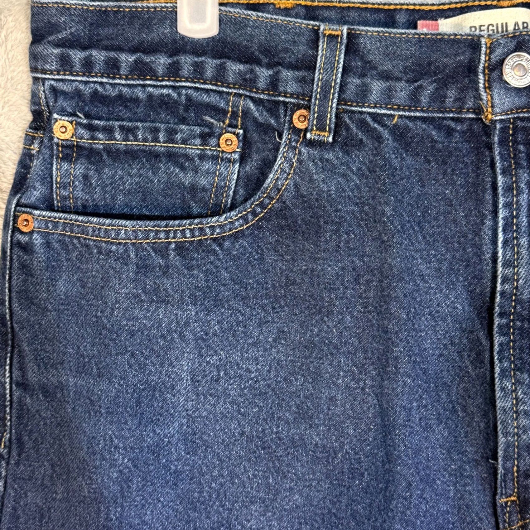 Levi's Levi’s 505 Jeans Men’s 38 x 34 Blue Denim Stretch Mid-Rise Straight Leg Size US 38 / EU 54 - 3 Thumbnail