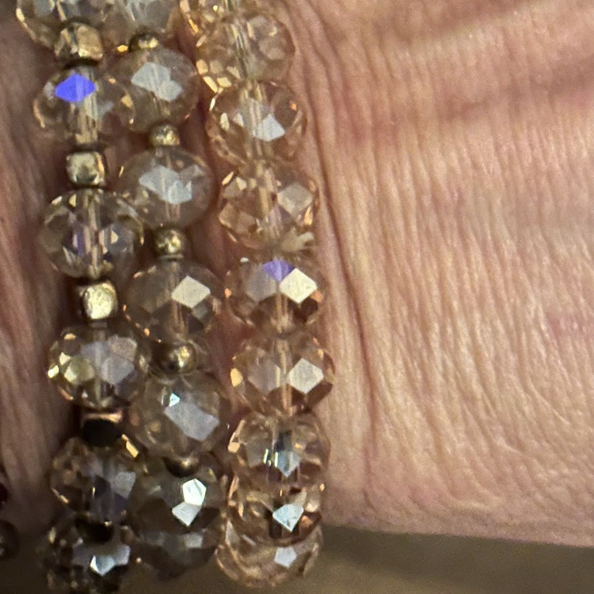 Other Champagne crystal glass bead stretch bracelets Size ONE SIZE - 3 Thumbnail