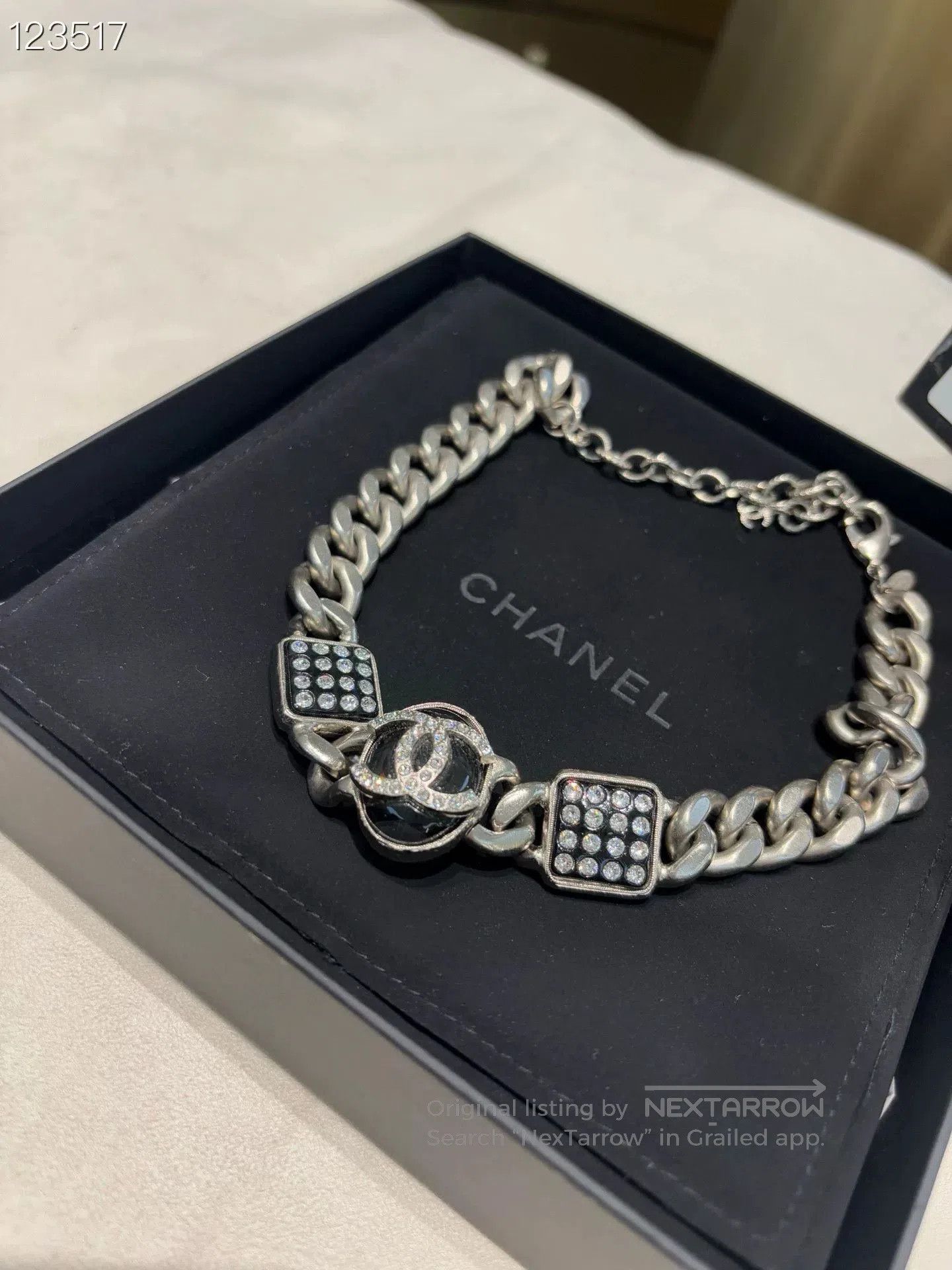 Chanel Chanel Black Silver Crystal Double C Necklace. Size ONE SIZE - 4 Thumbnail