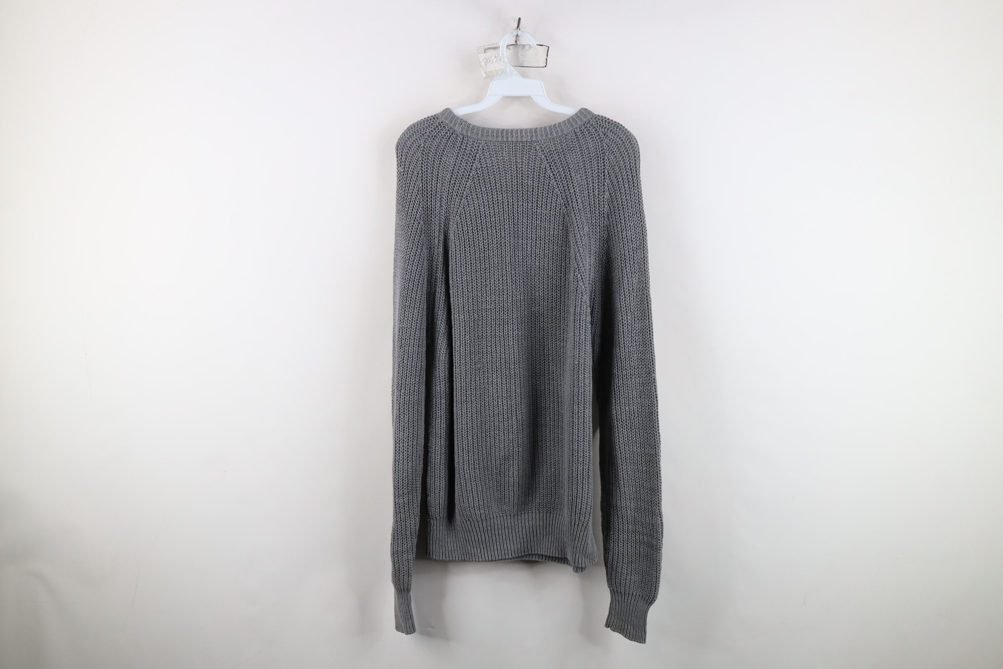 Vintage Vintage 90s Streetwear Ribbed Knit Crewneck Sweater Gray Size XL / US 12-14 / IT 48-50 - 9 Thumbnail