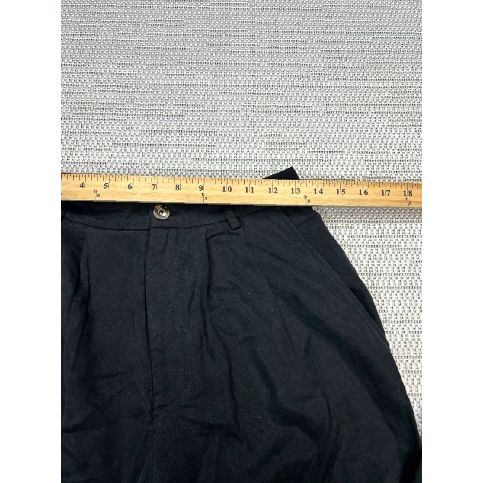 Reformation Reformation Pants Womens 4 Black Stretch Pleated High Rise Casual Wide Leg Chino Pockets Size 27" / US 4 / IT 40 - 7 Thumbnail