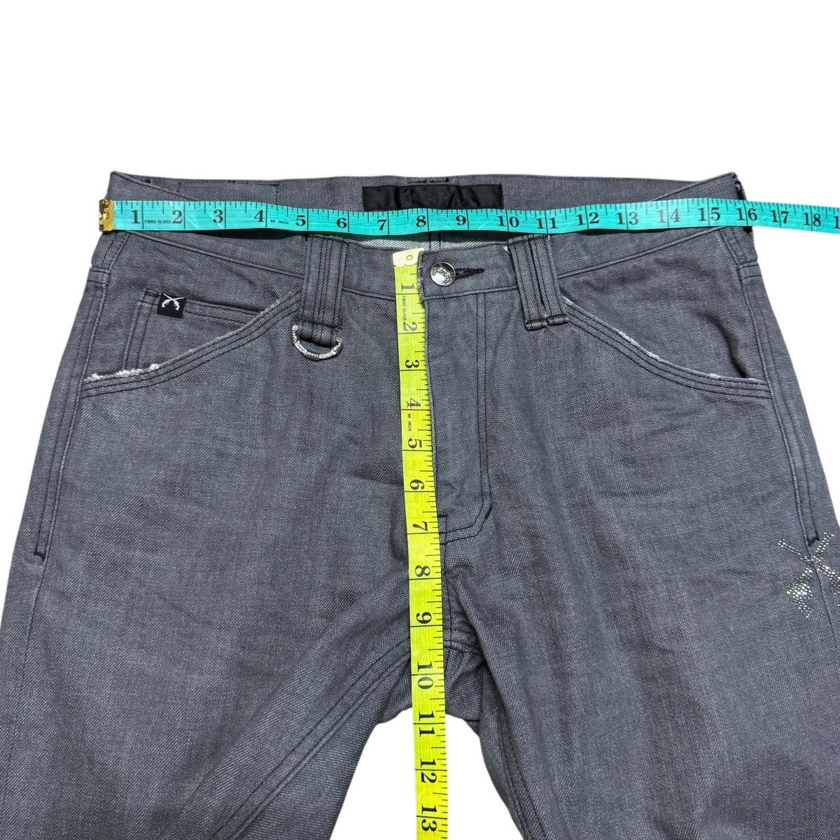 roarguns Roarguns Swarovski Grey Denim Jeans Size US 32 / EU 48 - 21 Thumbnail