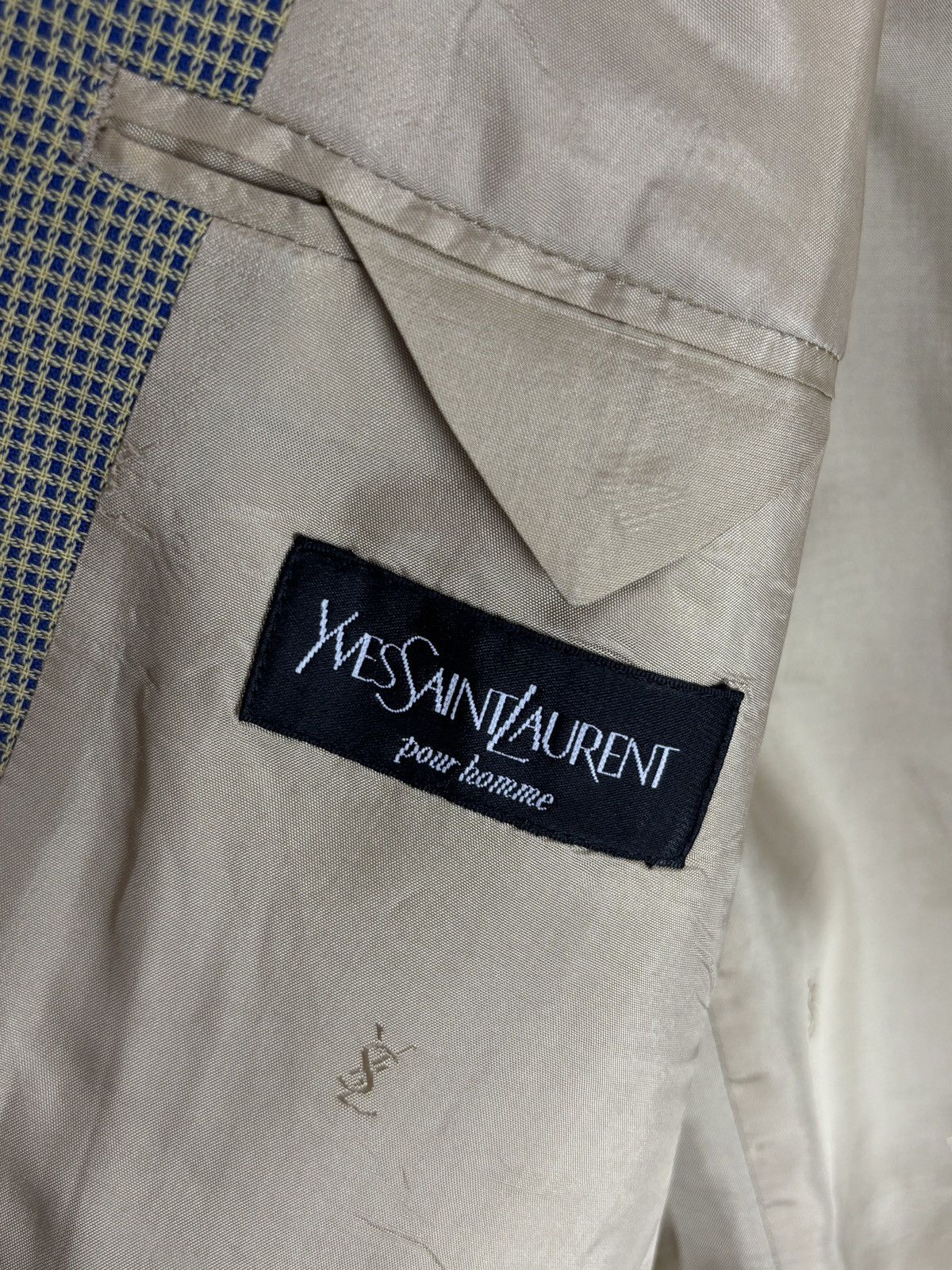 Yves Saint Laurent Vintage Yves Saint Laurent Micro Check Wool Blazer Jacket Size 52R - 8 Thumbnail