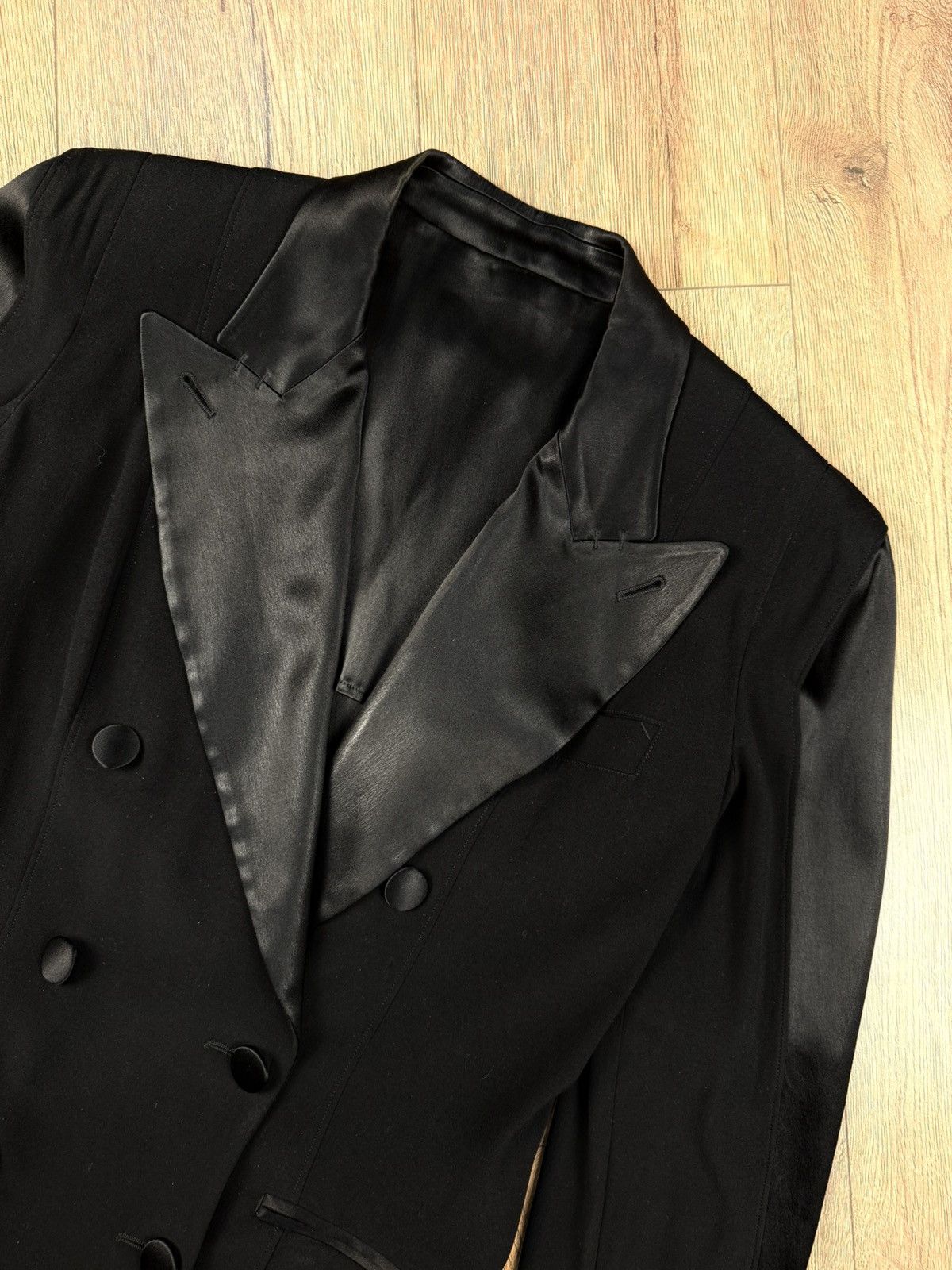 Jean Paul Gaultier Jean Paul Gaultier Black Satin Lapel Blazer IT 44 Size M / US 6-8 / IT 42-44 - 2 Thumbnail
