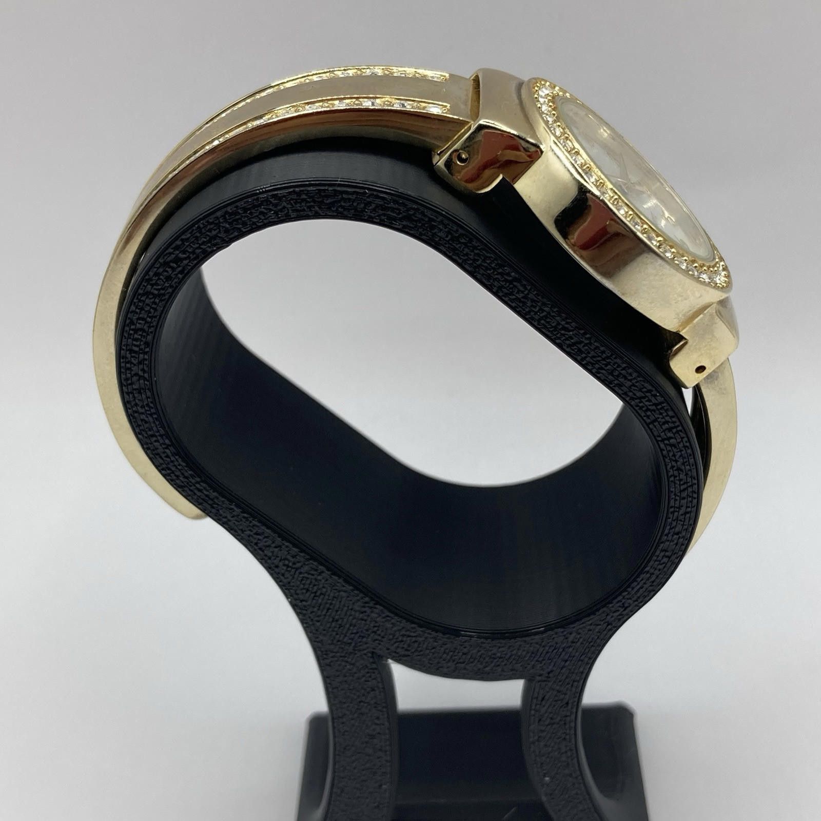 Designer Working Women’s Gold Tone Sparkle Bezel Gossip Bangle Watch Size ONE SIZE - 6 Thumbnail