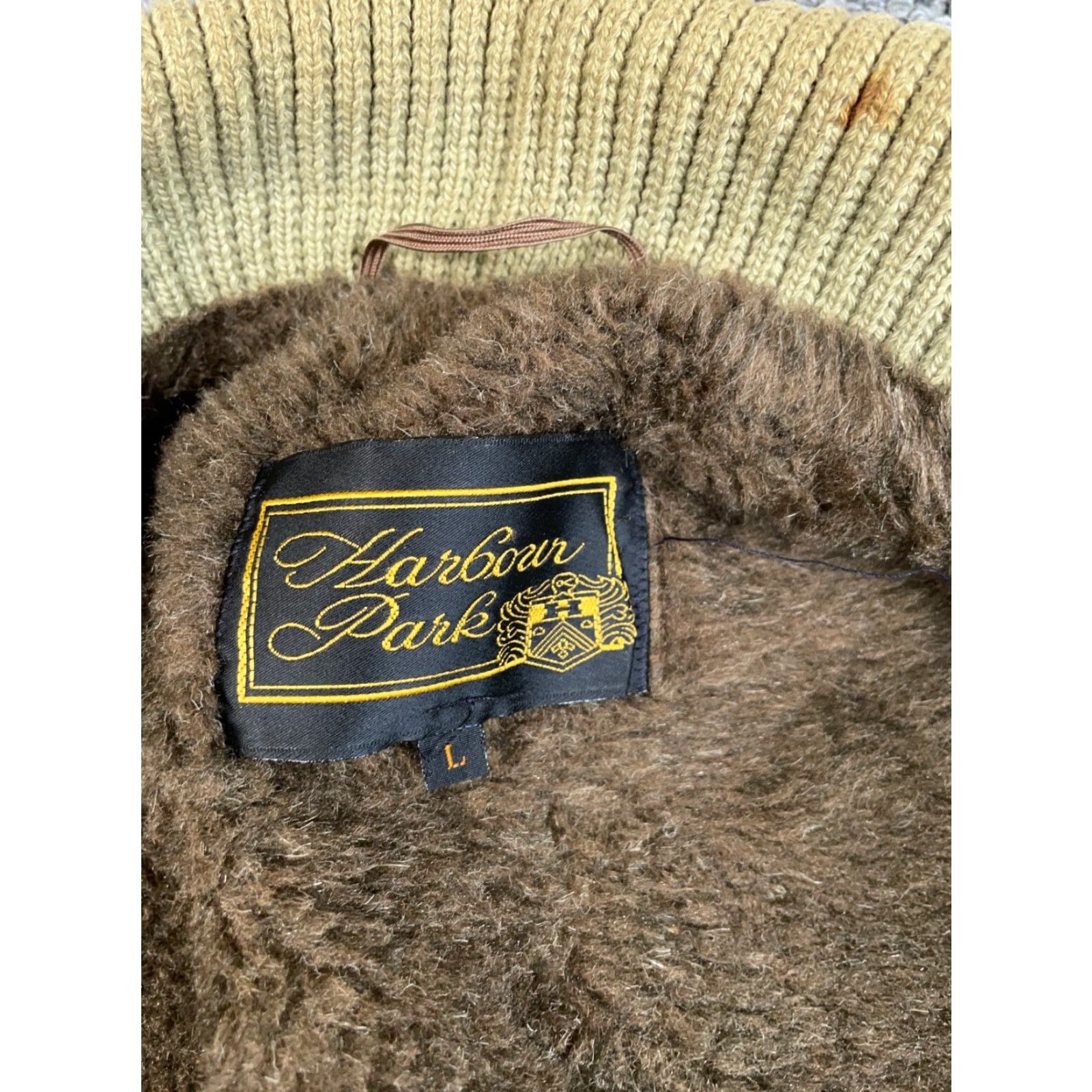 IDEA VTG 80s Bomber Jacket Adult Large Beige Faux Fur Lined Elongated Zip Full Zip Pockets Stand-Up Collar Regular Size US L / EU 52-54 / 3 - 3 Thumbnail