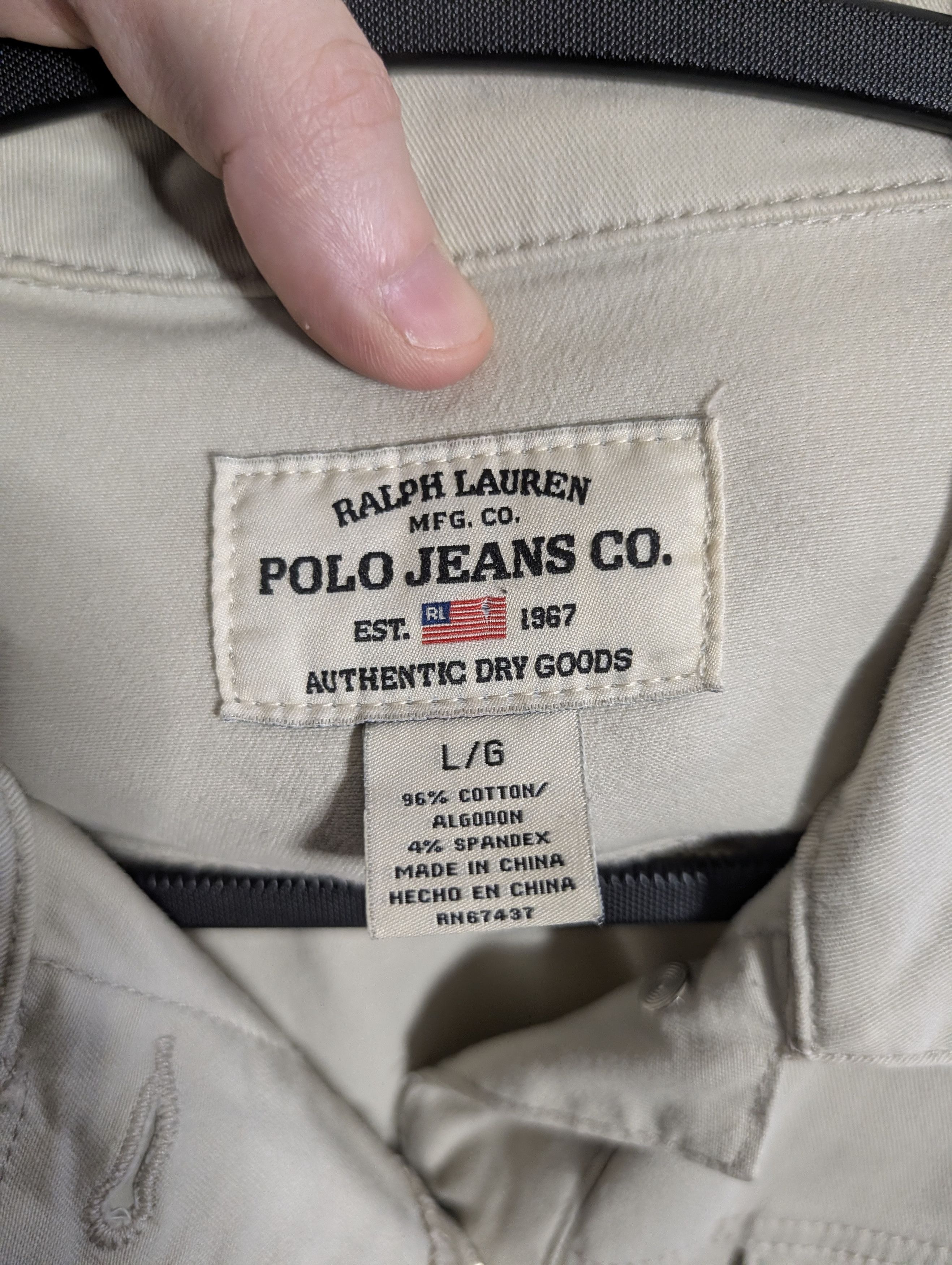 Polo Ralph Lauren Ivory white denim jean trucker jacket RL flag tag L Size L / US 10 / IT 46 - 11 Thumbnail