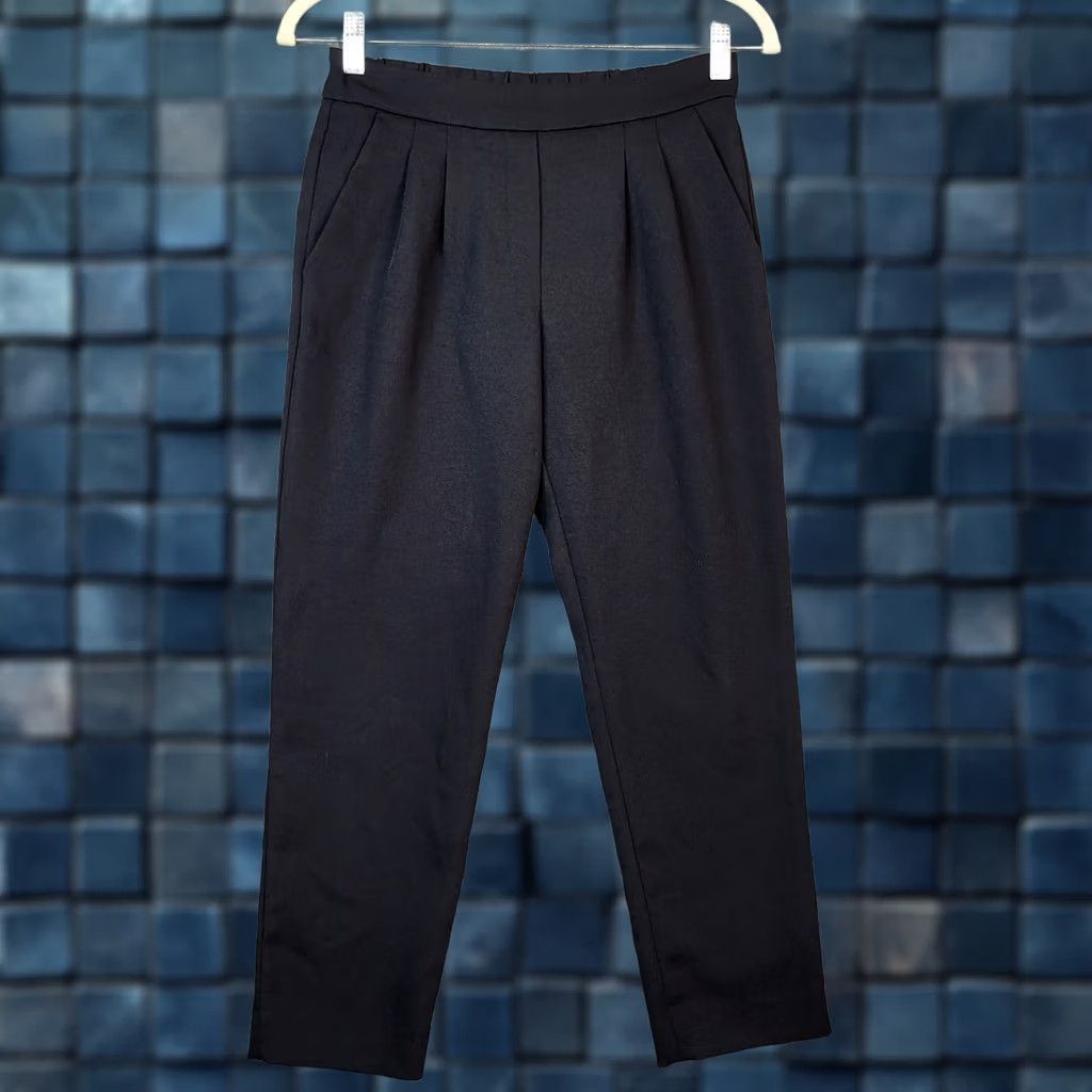 Vintage Babaton Black Pants Women Size 2 Regular Leg Skinny Ankle Pockets Inseam 23 Mid Rise Front Button Vintage No Size 26" / US 2 / IT 38 - 1 Thumbnail