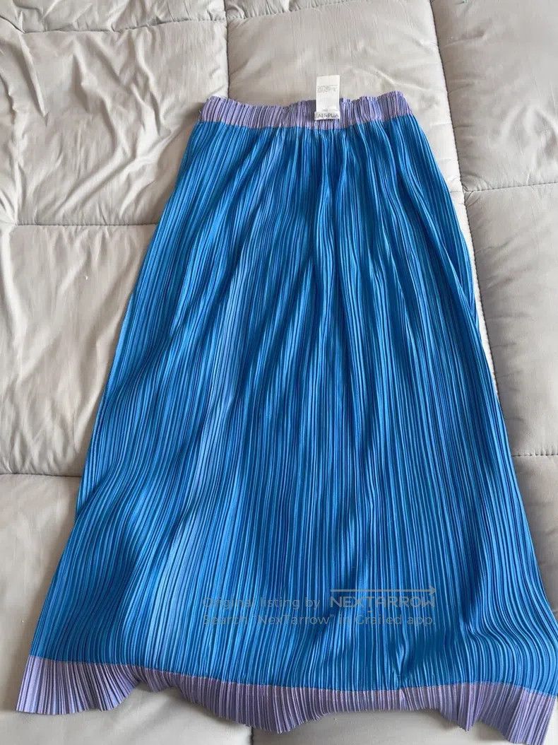 Issey Miyake Issey Miyake size:5 Color Block Pleated Skirt Size 31" - 3 Thumbnail