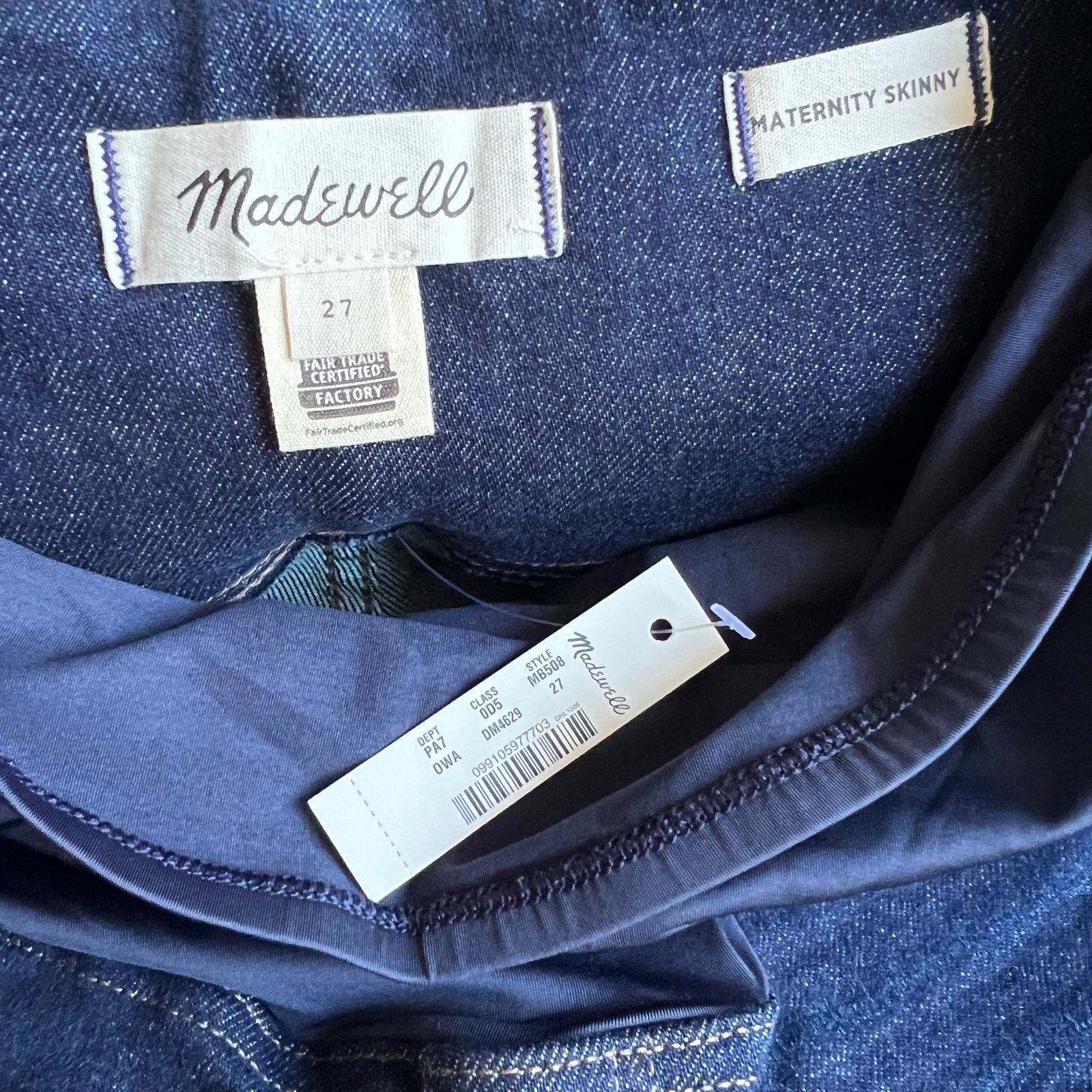 Madewell Madewell Wash Blue Over-Belly Maternity Skinny Jeans, US27 Size 27" / US 4 / IT 40 - 4 Thumbnail