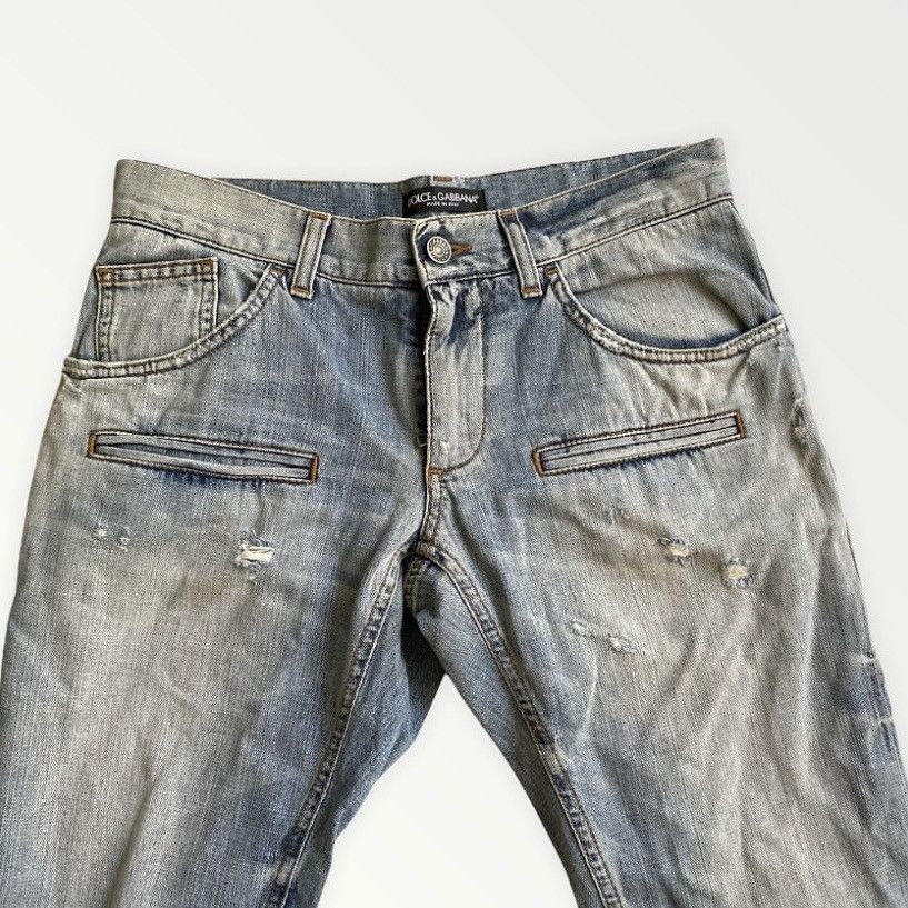 Image of Dolce Gabbana Dolce &gabbana Distressed Denim in Blue, Men's (Size 30)