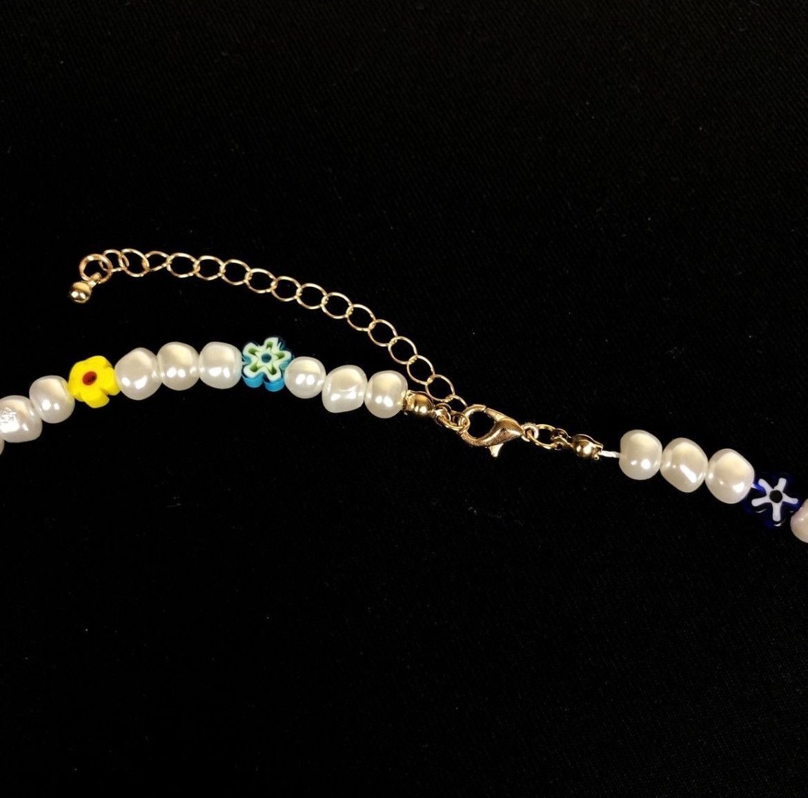Jewelry Pearl Choker Flower Necklace Y2K Fashion Size ONE SIZE - 4 Thumbnail