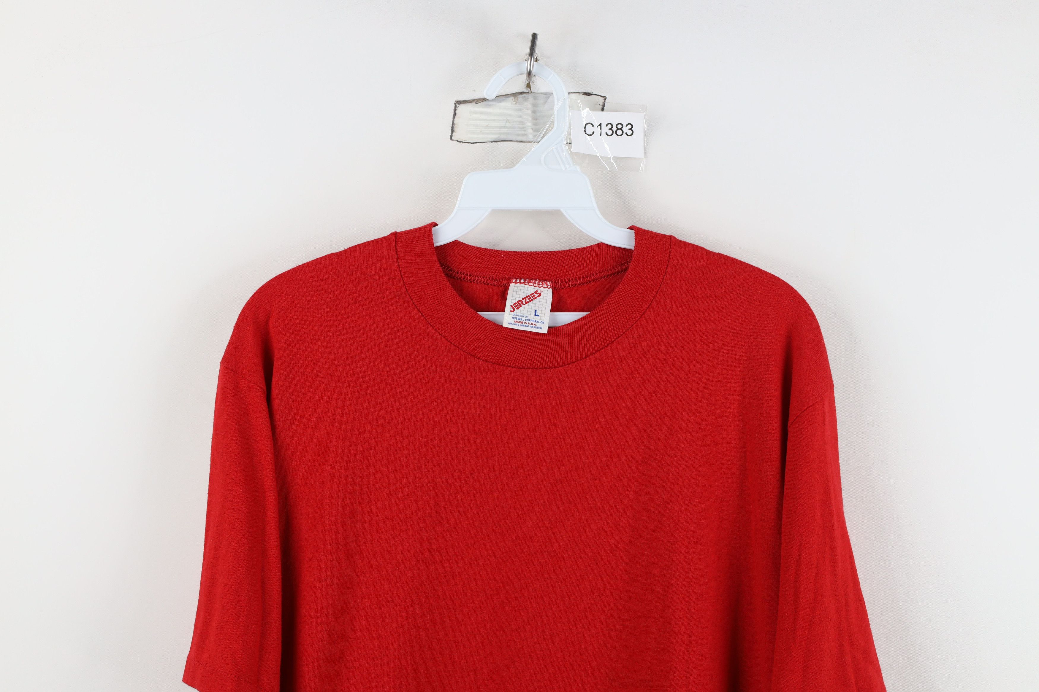 Vintage Vintage 90s Streetwear Blank Short Sleeve T-Shirt Red USA Size US L / EU 52-54 / 3 - 2 Thumbnail