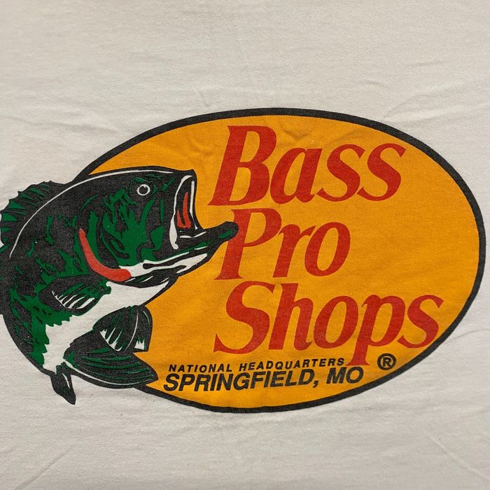 Vintage Vintage 90s Bass Pro Shops Logo Fishing Outdoor White Tee | Grailed