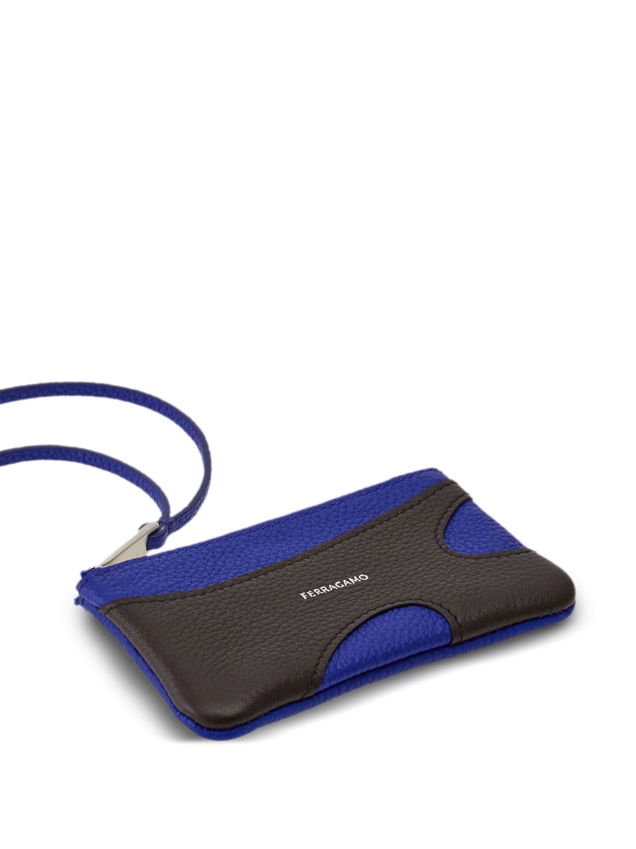 Salvatore Ferragamo o1s1rm0924 Size: OS / Cut Out leather Wallet in Blue/Black Size ONE SIZE - 3 Thumbnail