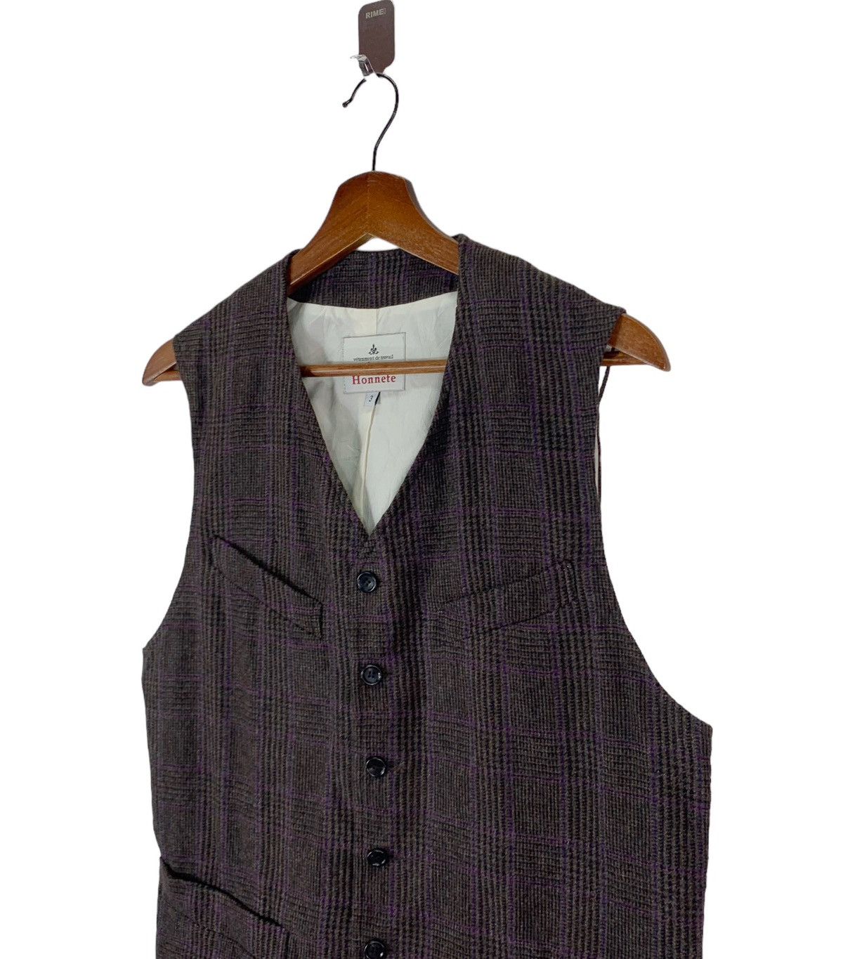 Vintage VINTAGE HONNETE VETEMENTS DE TRAVAILS TARTAN VEST Size US M / EU 48-50 / 2 - 3 Thumbnail