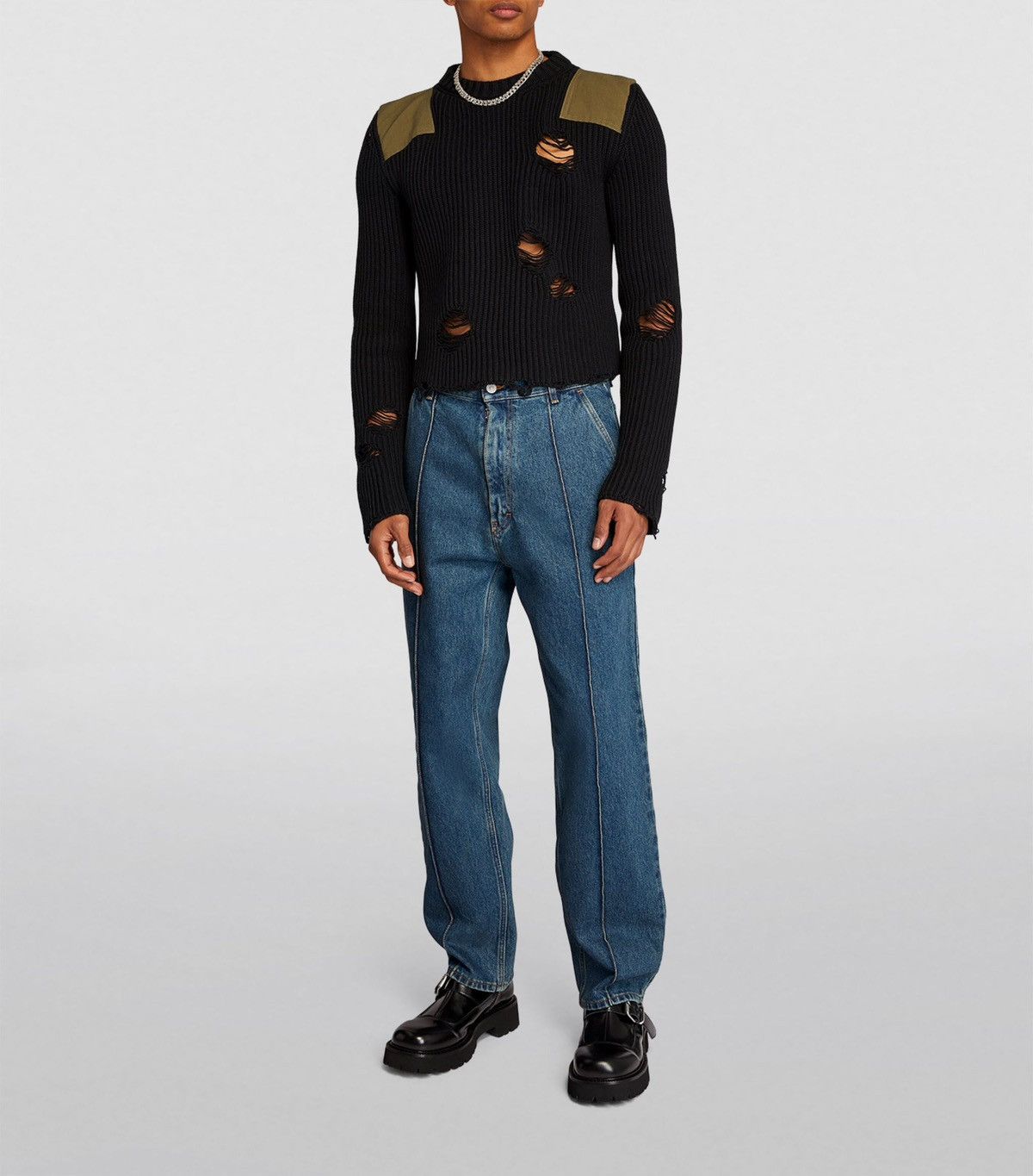 Maison Margiela !DS! SS23 Maison Margiela Distressed Black Knitted Sweater Size US XL / EU 56 / 4 - 1 Thumbnail