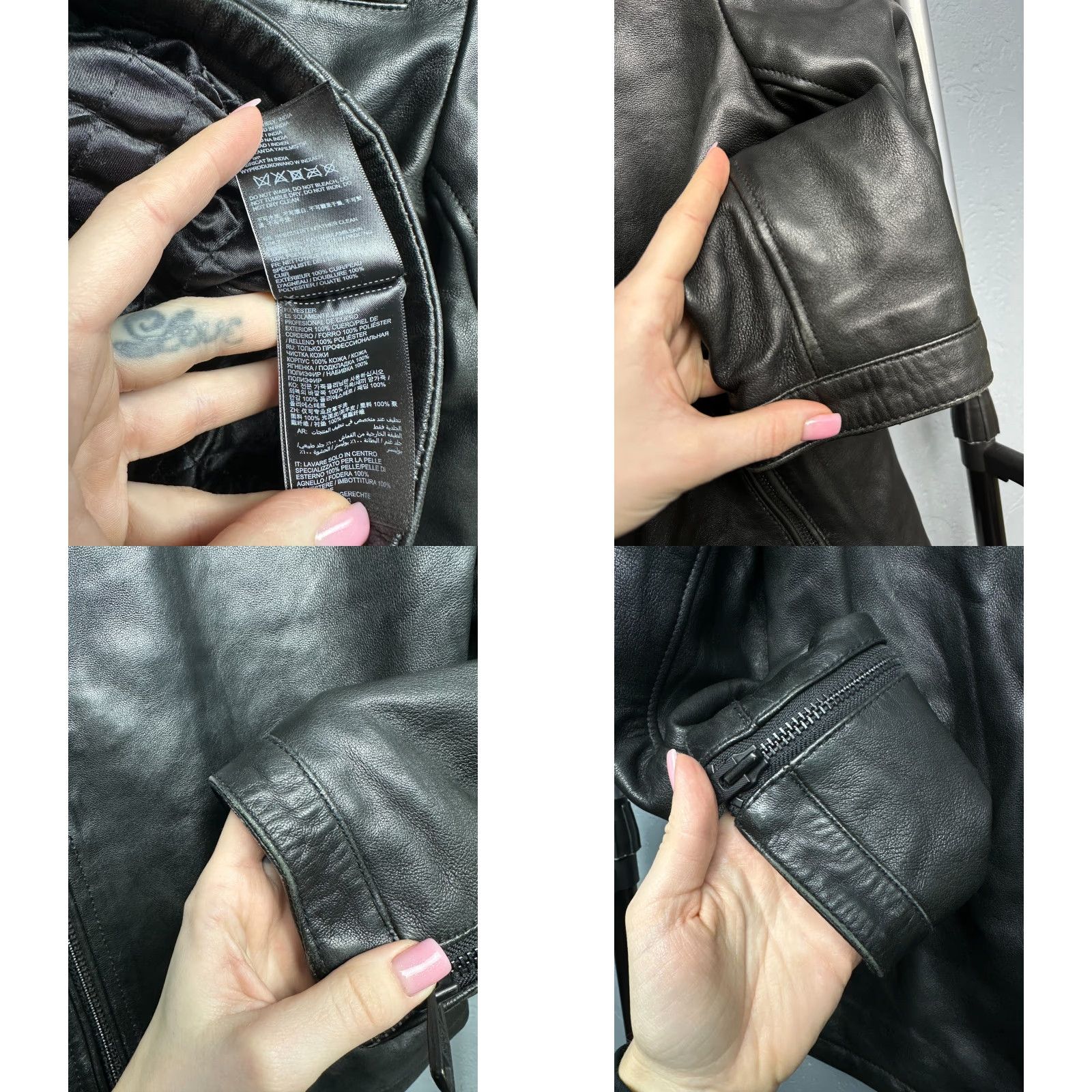 Superdry Superdry Mens Premium Leather Biker Jacket XL Black Jacket Mens Premium Leather Biker XL Black Size US XL / EU 56 / 4 - 8 Thumbnail