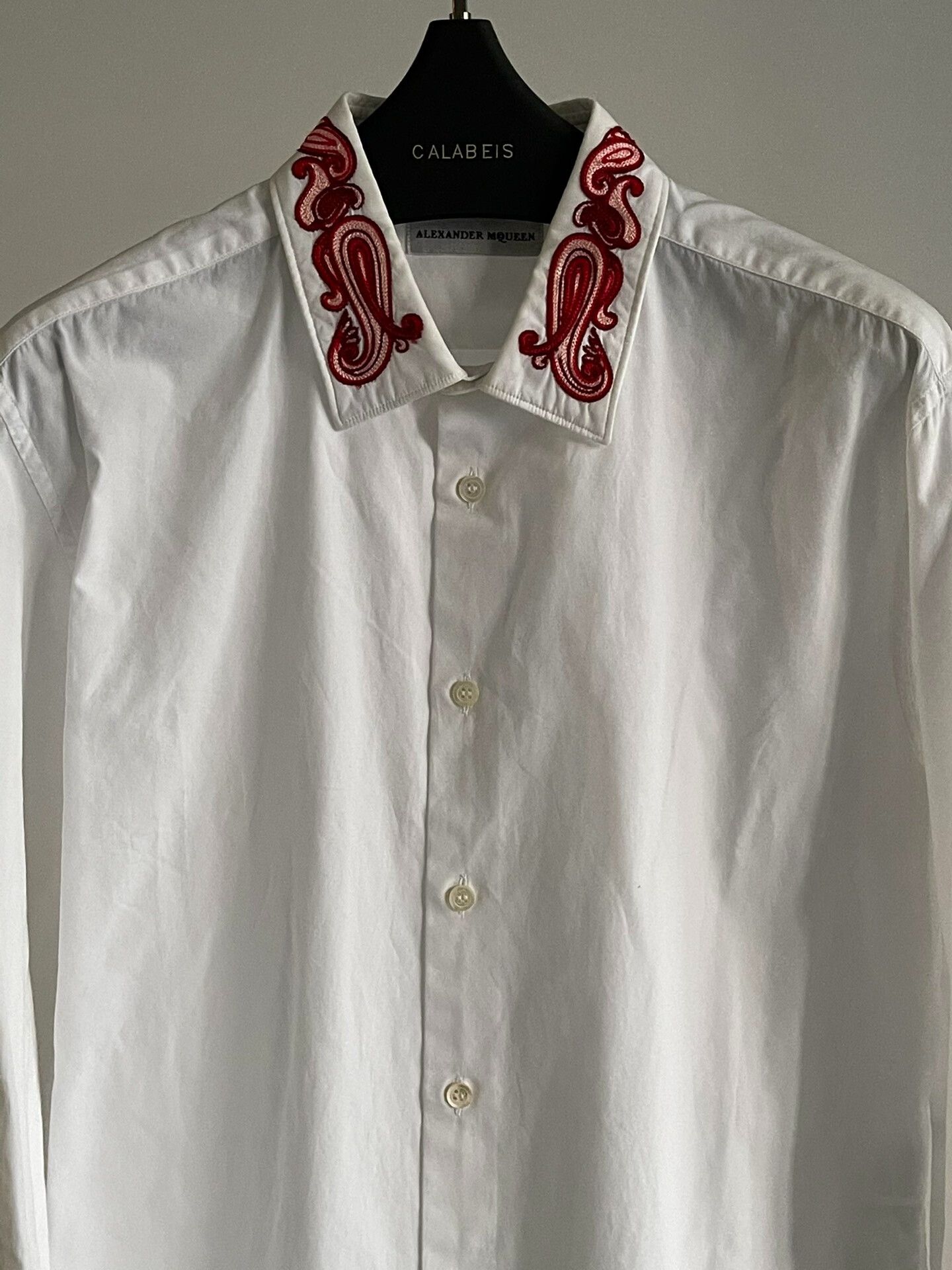 Alexander McQueen Alexander McQueen Embroidered Collar Shirt Size US S / EU 44-46 / 1 - 1 Thumbnail