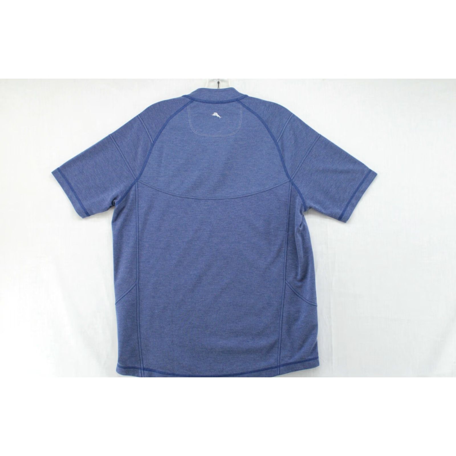 Tommy Bahama Tommy Bahama Island Modern Fit Men's Medium Short Sleeve Polo Quarter Zip Blue Size US L / EU 52-54 / 3 - 4 Thumbnail